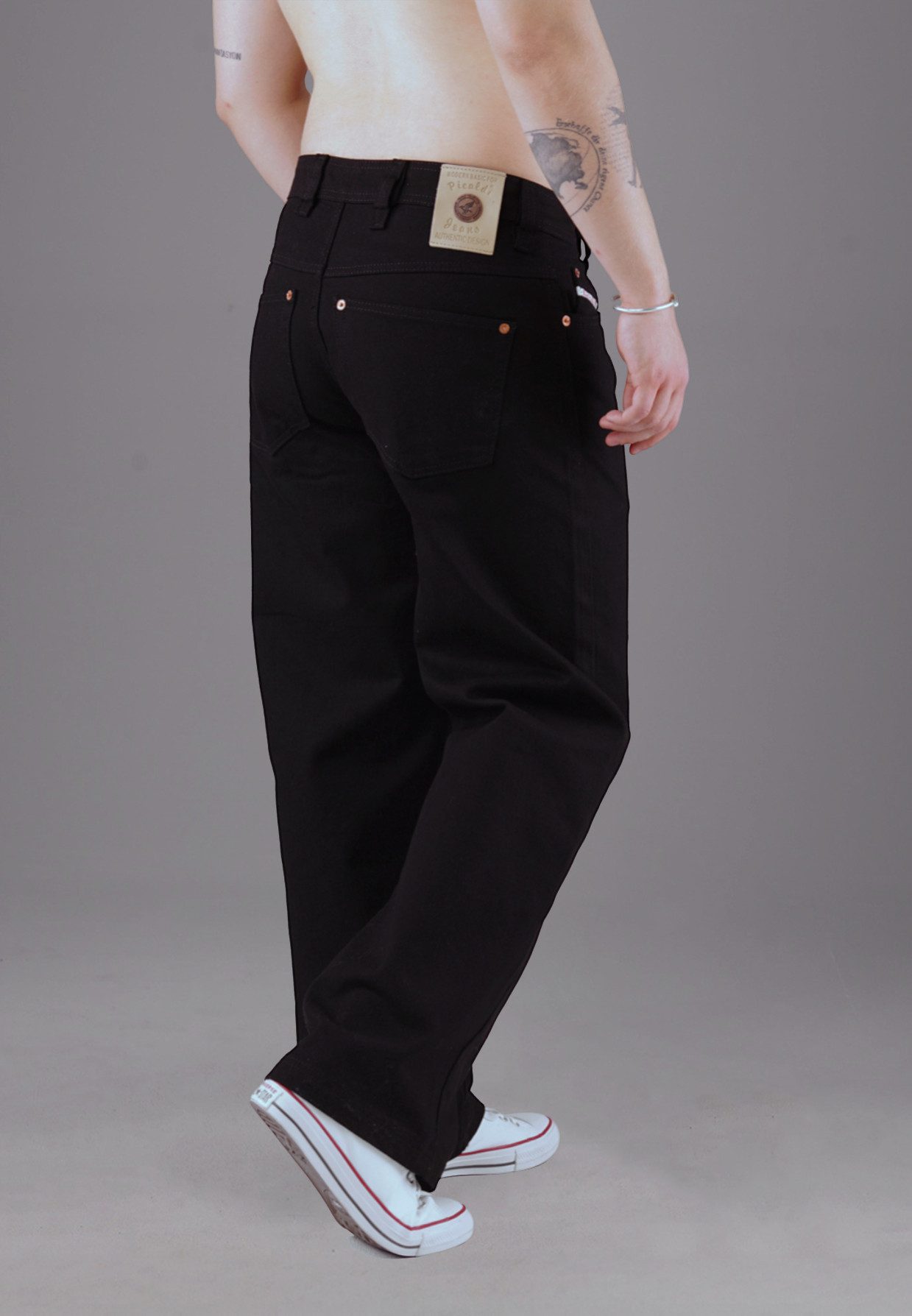 PICALDI Jeans Relax-fit-Jeans Baggy Zicco 474 Black – Clean Black Denim mit Straight Leg (1-tlg) Baggy Jeans