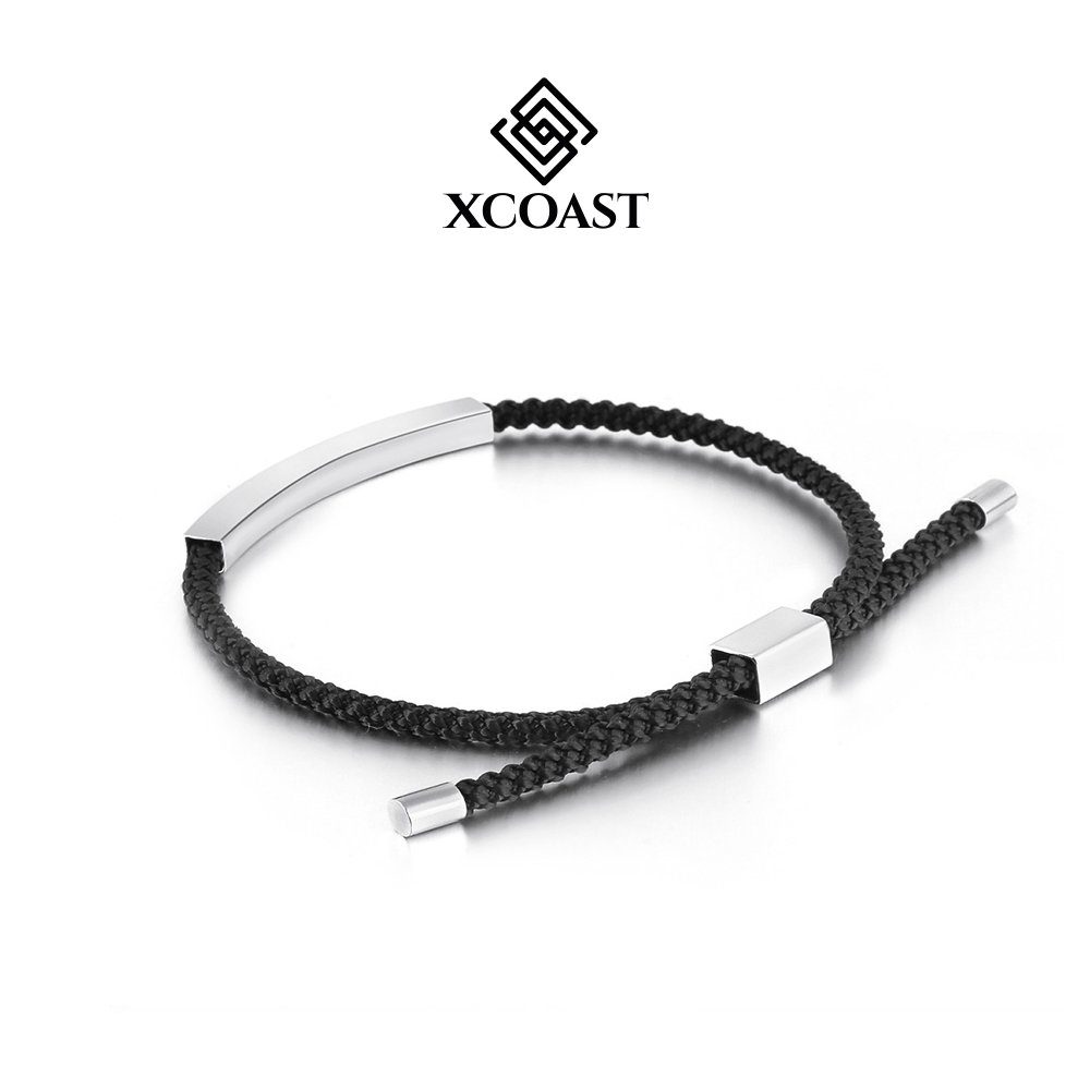 Stainless Elegantes Steel Freundschaftsarmband XCOAST silber mit silver, XCOAST in Cotton Gravur Armband