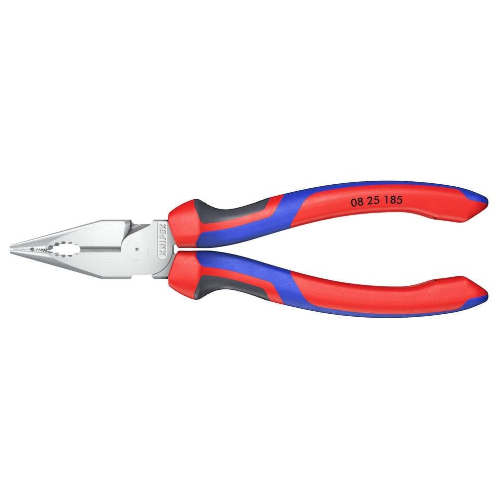 Knipex Spitzzange Spitz-Kombizange mit Mehrkomponenten-Hüllen verchromt 185 mm 08 25 185