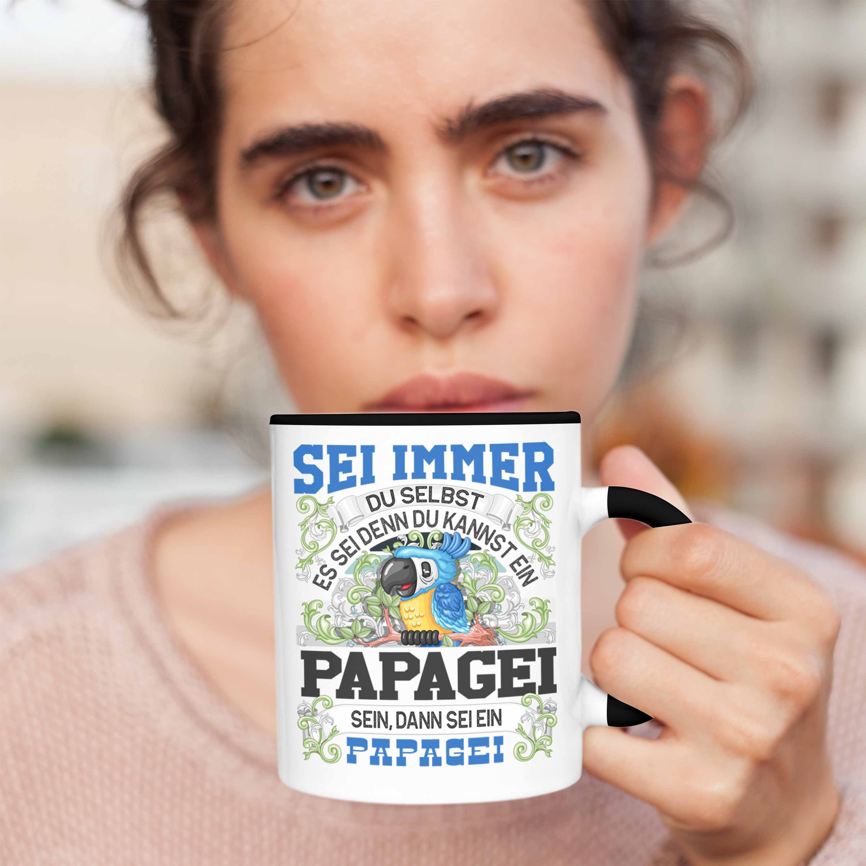 Trendation Tasse Papagei Spruch Papagei Sei Liebhaber immer Tasse Selbst Geschenk Schwarz Du