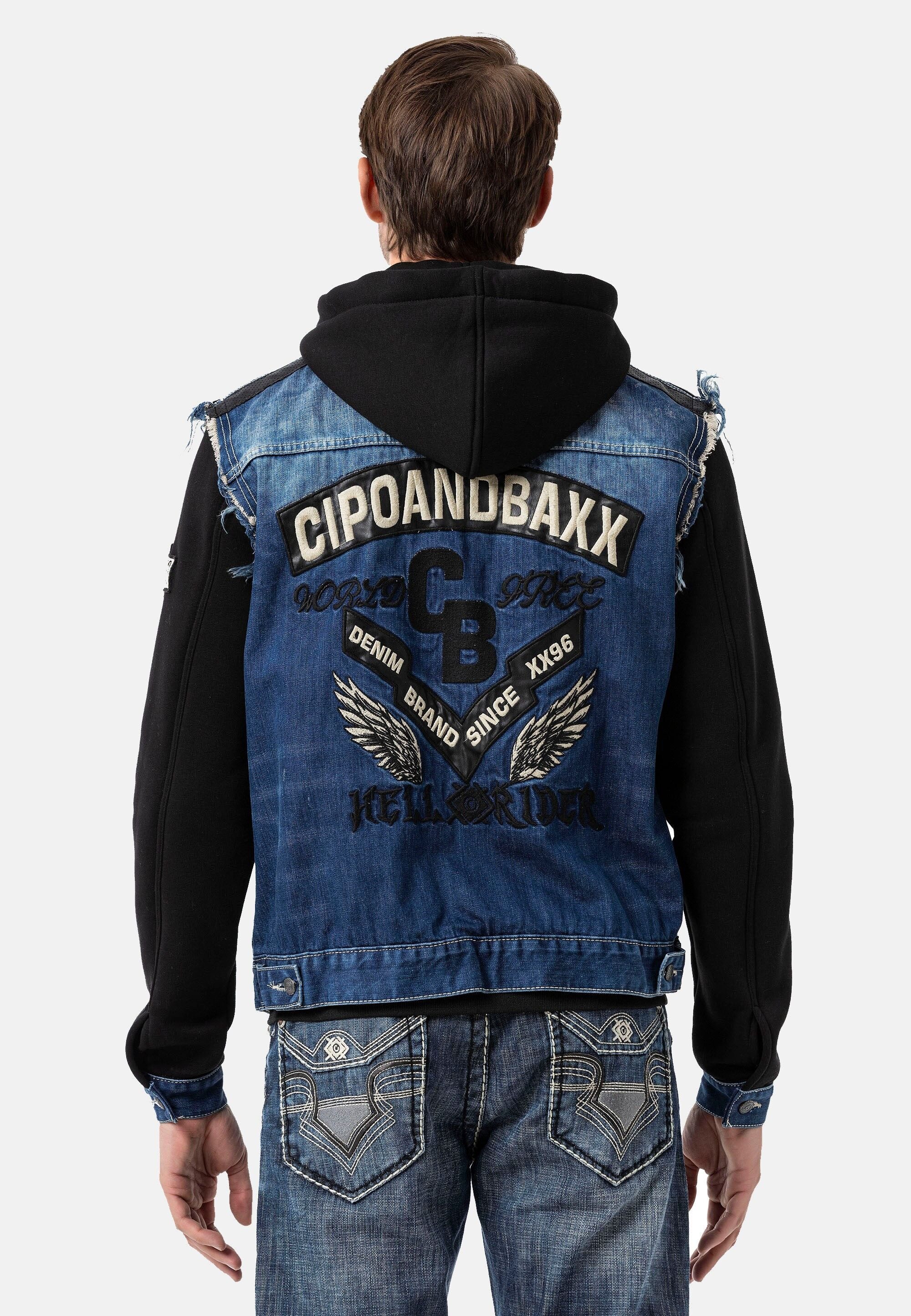 Cipo & Baxx Jeansjacke CJ307 Abgerundet mit metallischen Details