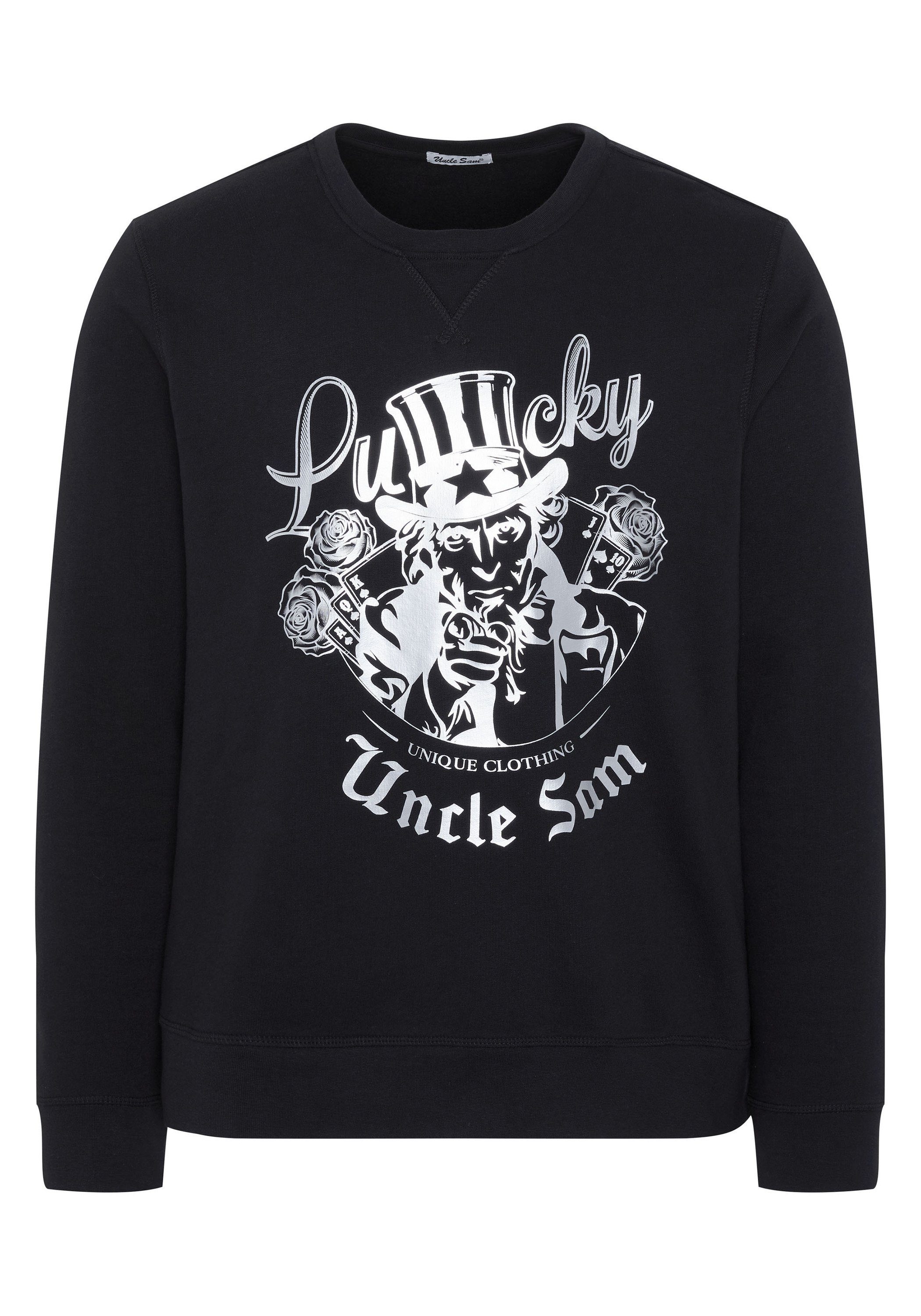 Sweatshirt Uncle 19-3911 Deep Uncle Sam mit Sam Frontprint Black