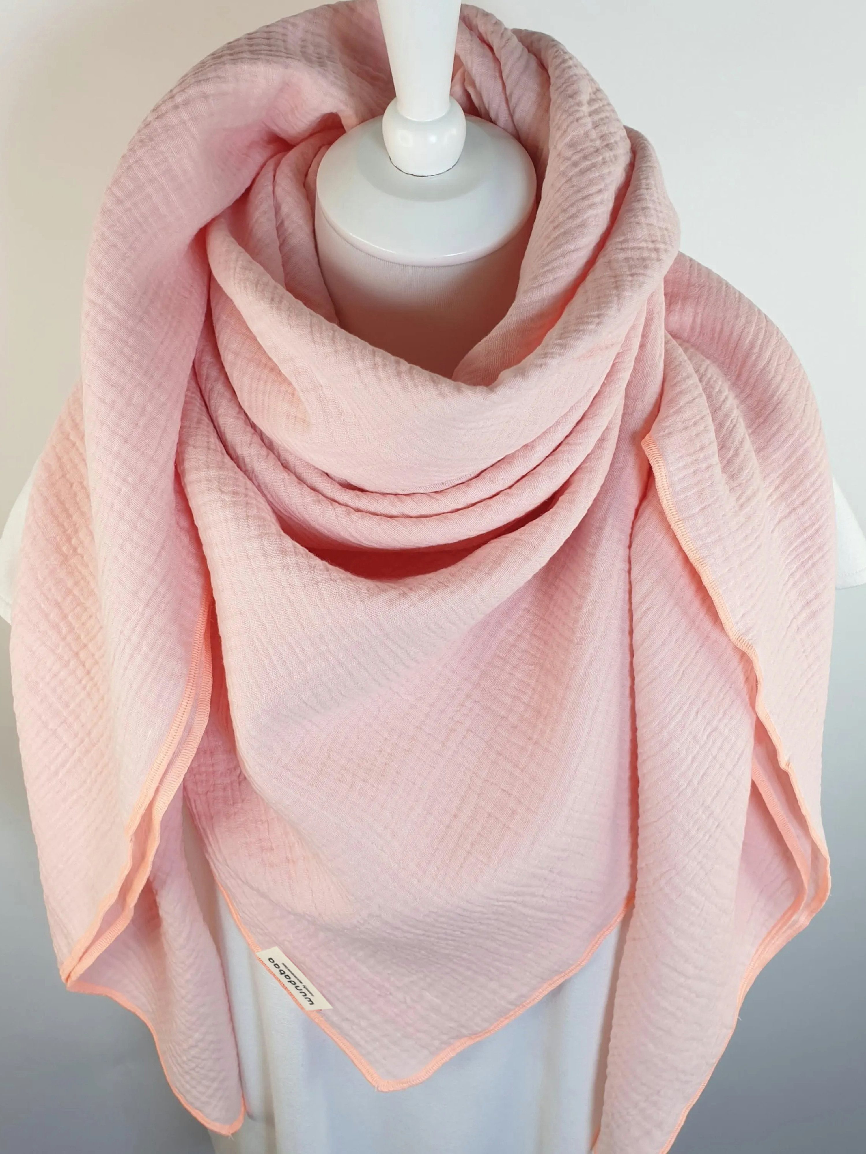 wundabaa Halstuch Musselintuch in Pastellfarben 130x130