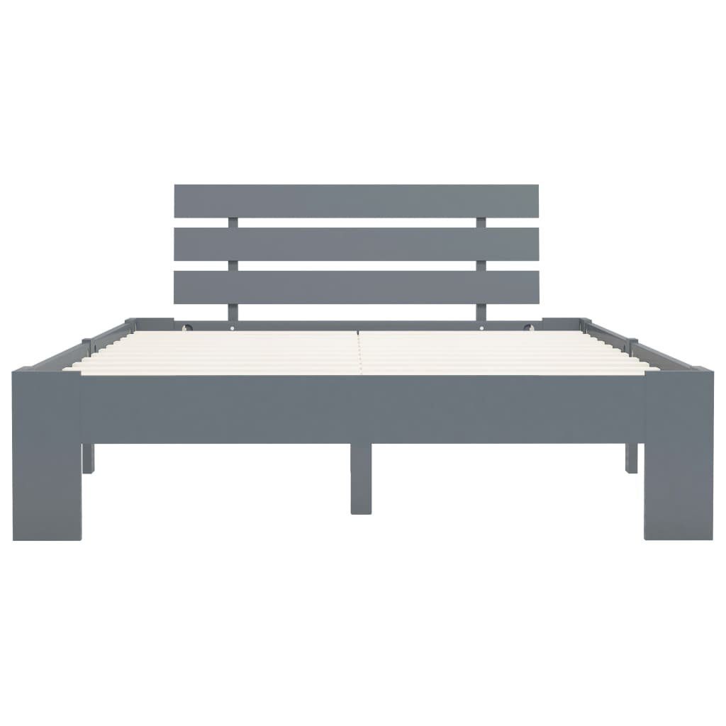 furnicato Bettgestell Massivholzbett Grau Kiefer 140x200 cm (1-tlg)