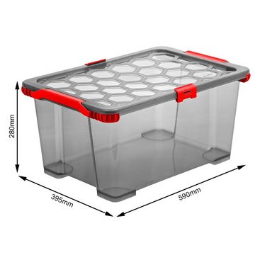 ROTHO Aufbewahrungsbox Evo Total Protection 3er-Set 44l EVO TOTAL, lebensmittelechter Kunststoff (PP) BPA-frei (Aufbewahrungsset, 3er-Set)