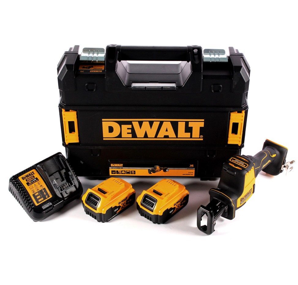DeWalt Akku-Reciprosäge DCS 369 P2 Akku Säbelsäge 18 V + 2x Akku 5,0 Ah + Ladegerät + TSTAK