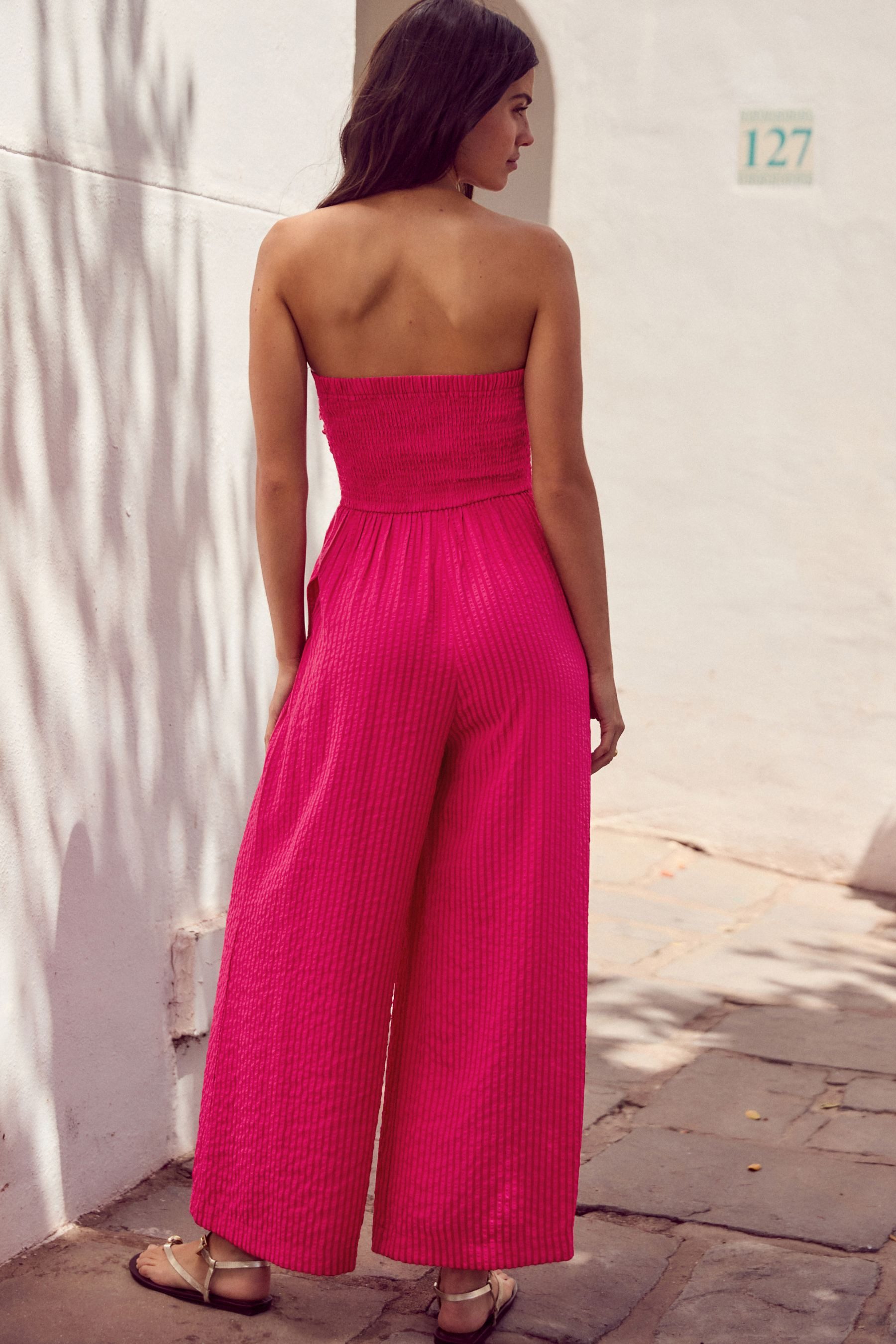 Next Jumpsuit Bandeau-Jumpsuit aus Seersucker (1-tlg) günstig online kaufen