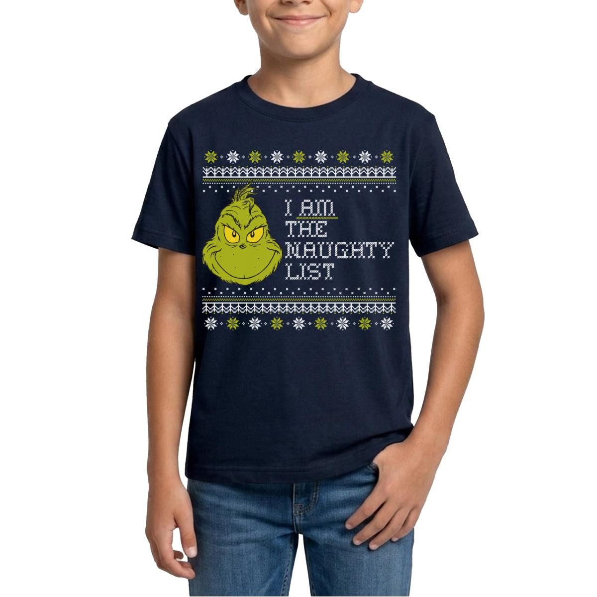 Spreadshirt T-Shirt Der Grinch Ugly Christmas I Am The Naughty List Teenager T-Shirt (1-tlg)