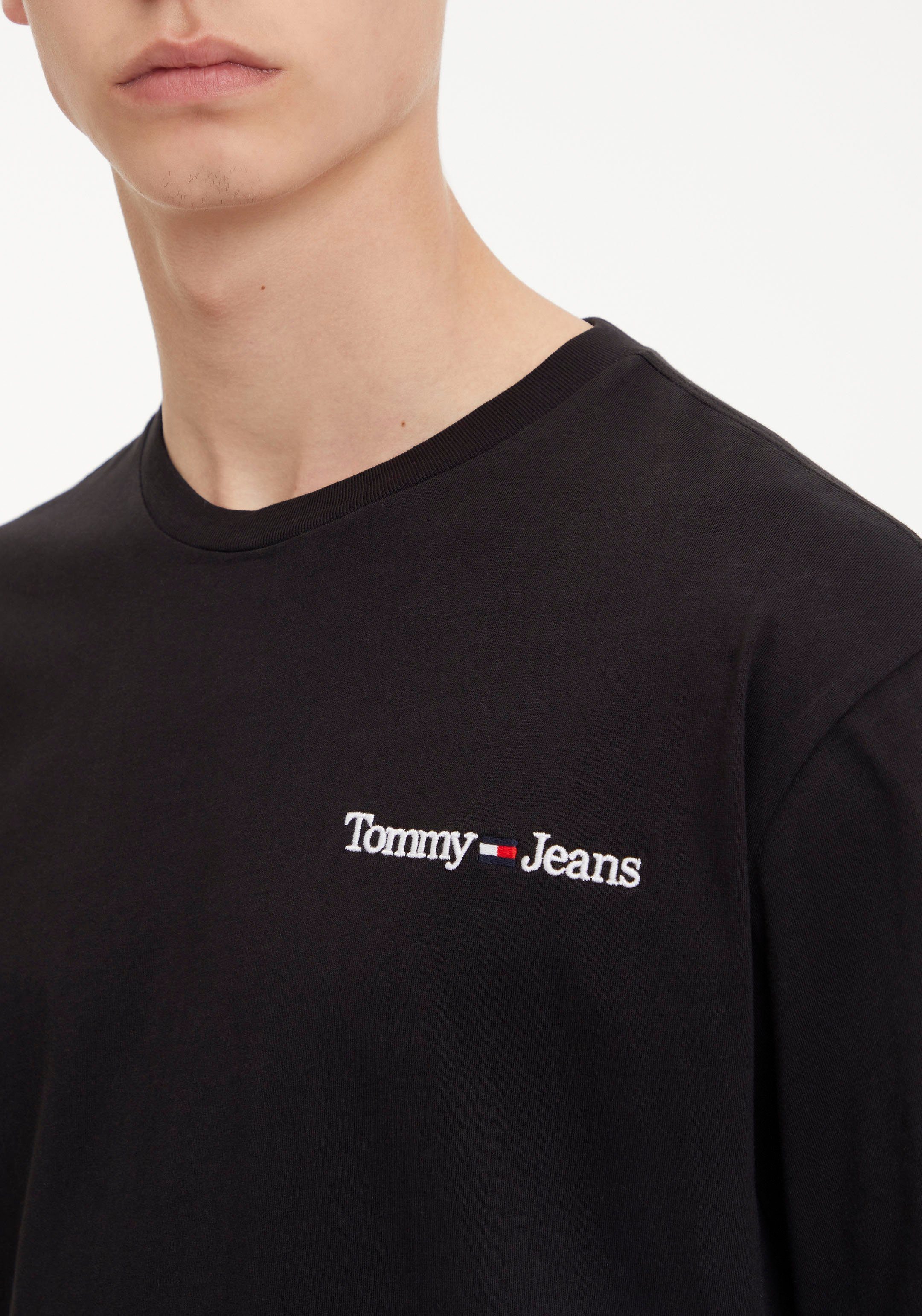 Jeans mit LINEAR CHEST TJM TEE T-Shirt Tommy Black Rundhalsausschnitt CLSC