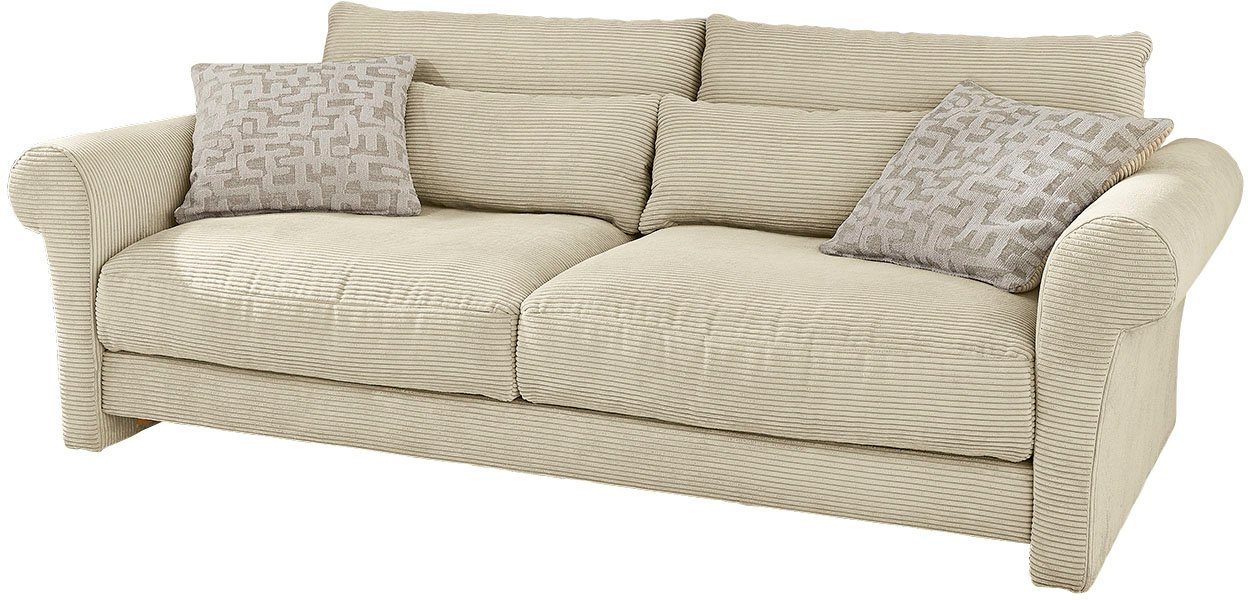 Jockenhöfer Gruppe Big-Sofa Federkern,Schaumflocken,hervorragendes beige in | Cord Sitzgefühl,Bezug beige Maxima