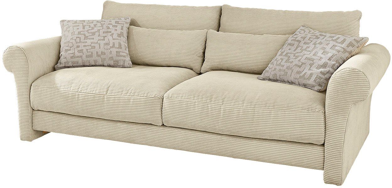 Gruppe Sitzgefühl,Bezug | Jockenhöfer beige Big-Sofa in Maxima, Cord Federkern,Schaumflocken,hervorragendes beige