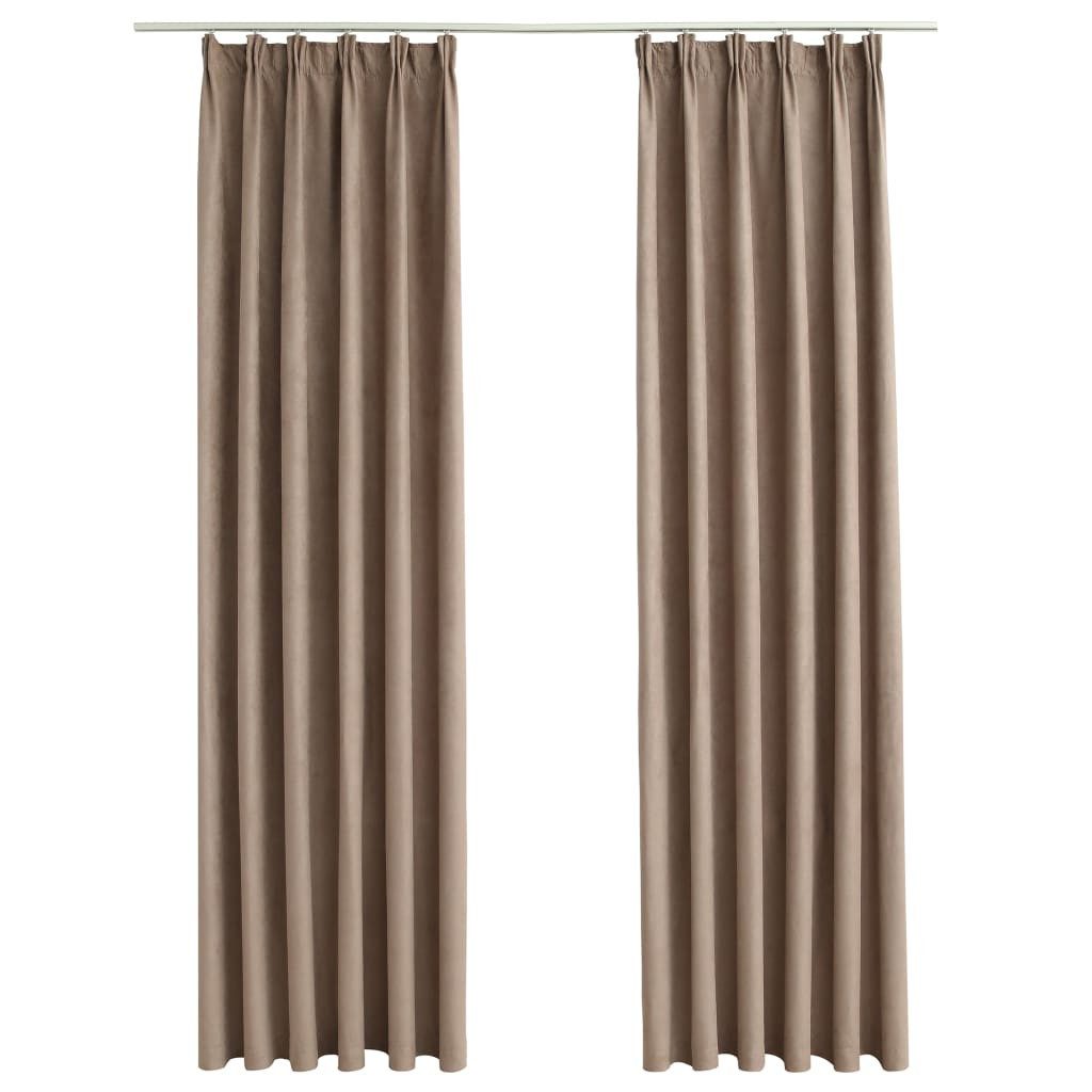 vidaXL Verdunkelungsvorhang, Verdunkelungsgardinen mit Haken 2 Stk. Taupe 140x245 cm