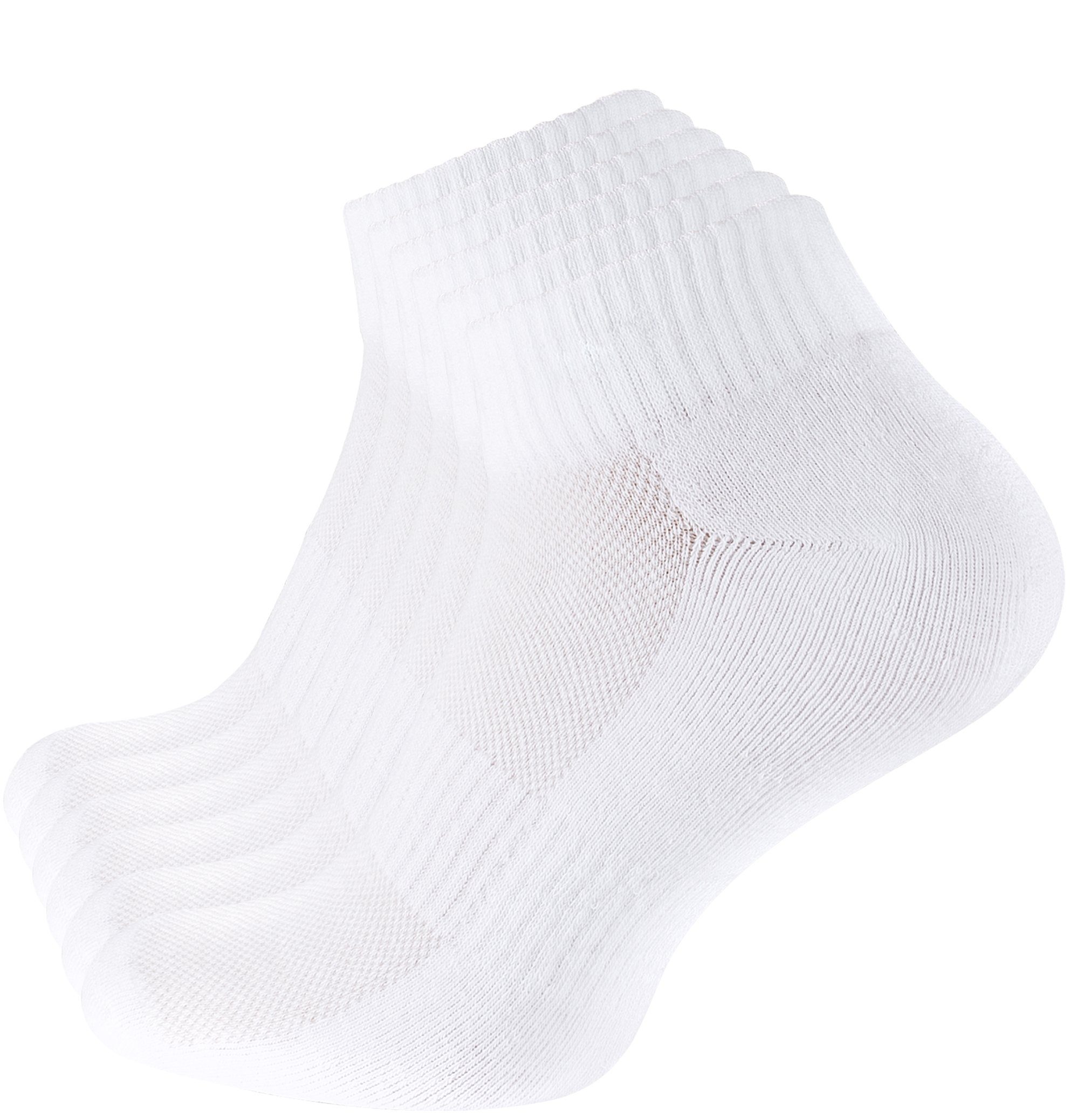 und Sportsocken Weiß 6 Paar mit Quarter Frotteesole Soul® Mesh-Strick Socken-Sportsocken Stark
