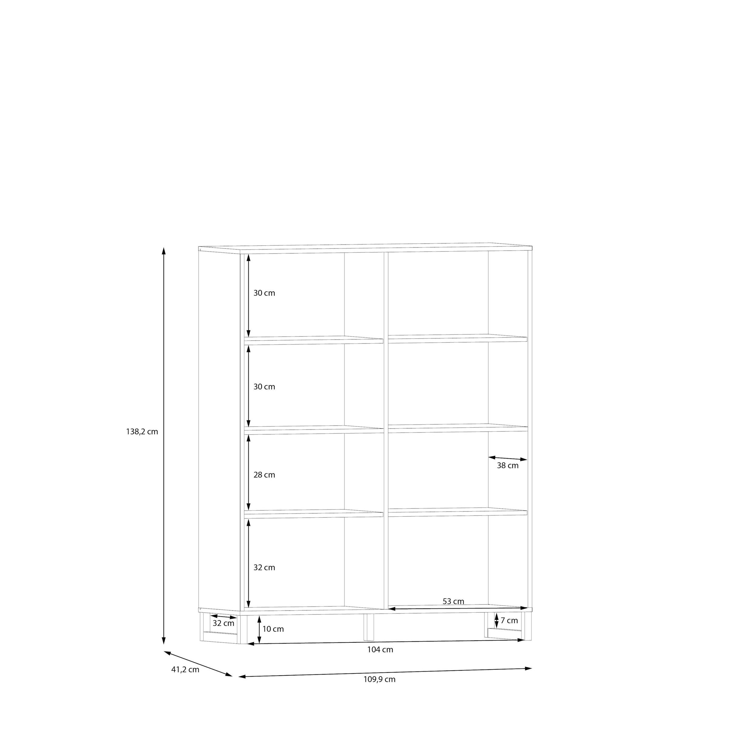 PREISBRECHER Highboard SILBA, 4 Türen, Secret grey - 109,9x138,2x41,1cm (BxHxT)