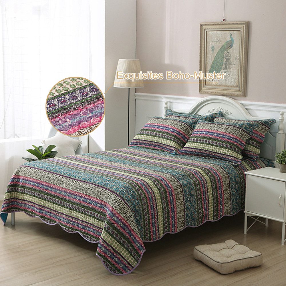 NUODWELL Bettwäsche Tagesdecke, Baumwolle 3 Teilig Doppelbett Bettdecke mit günstig online kaufen