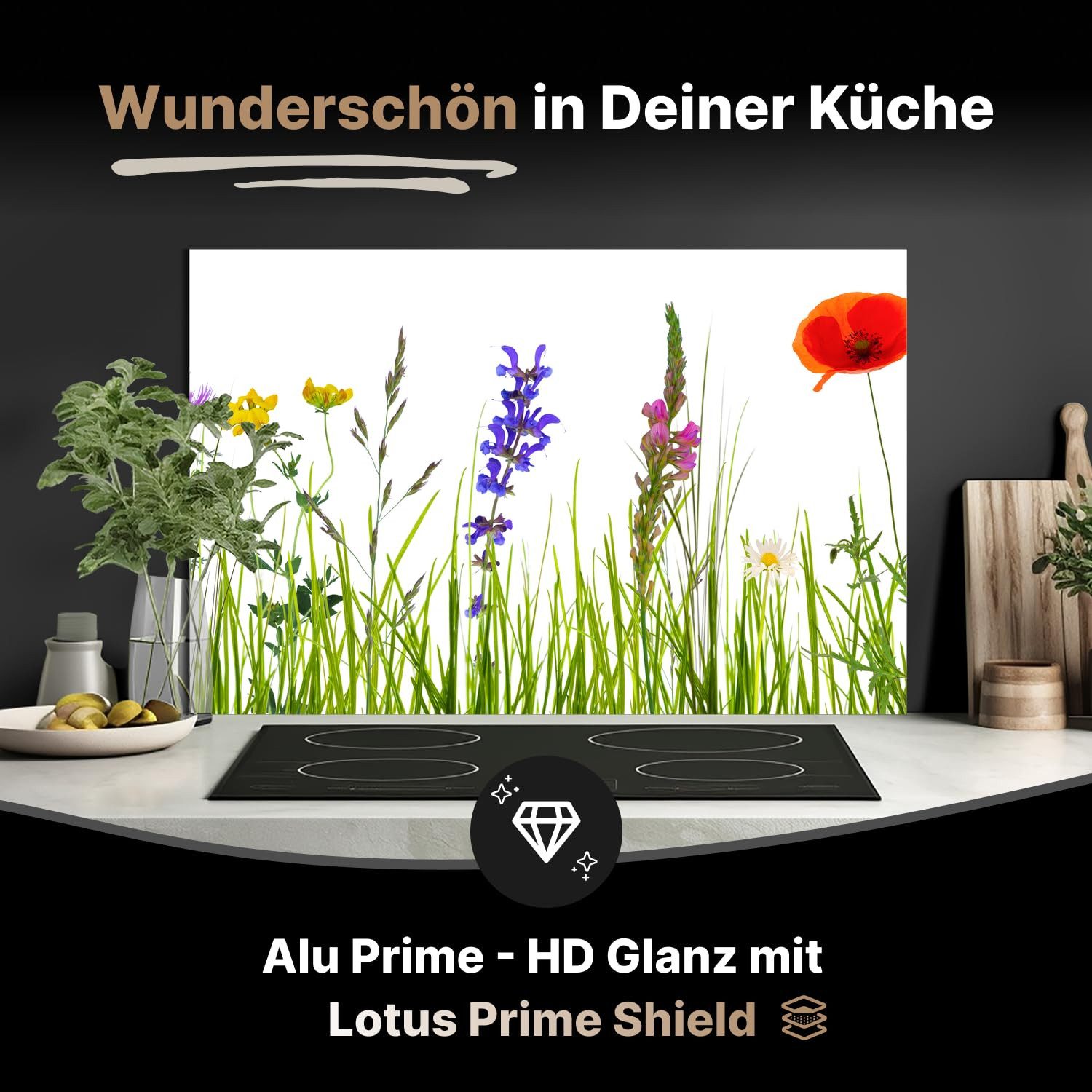 Rückwand24 Spritzschutz Spritzschutz Küchenrückwand Alu Glanz Natur