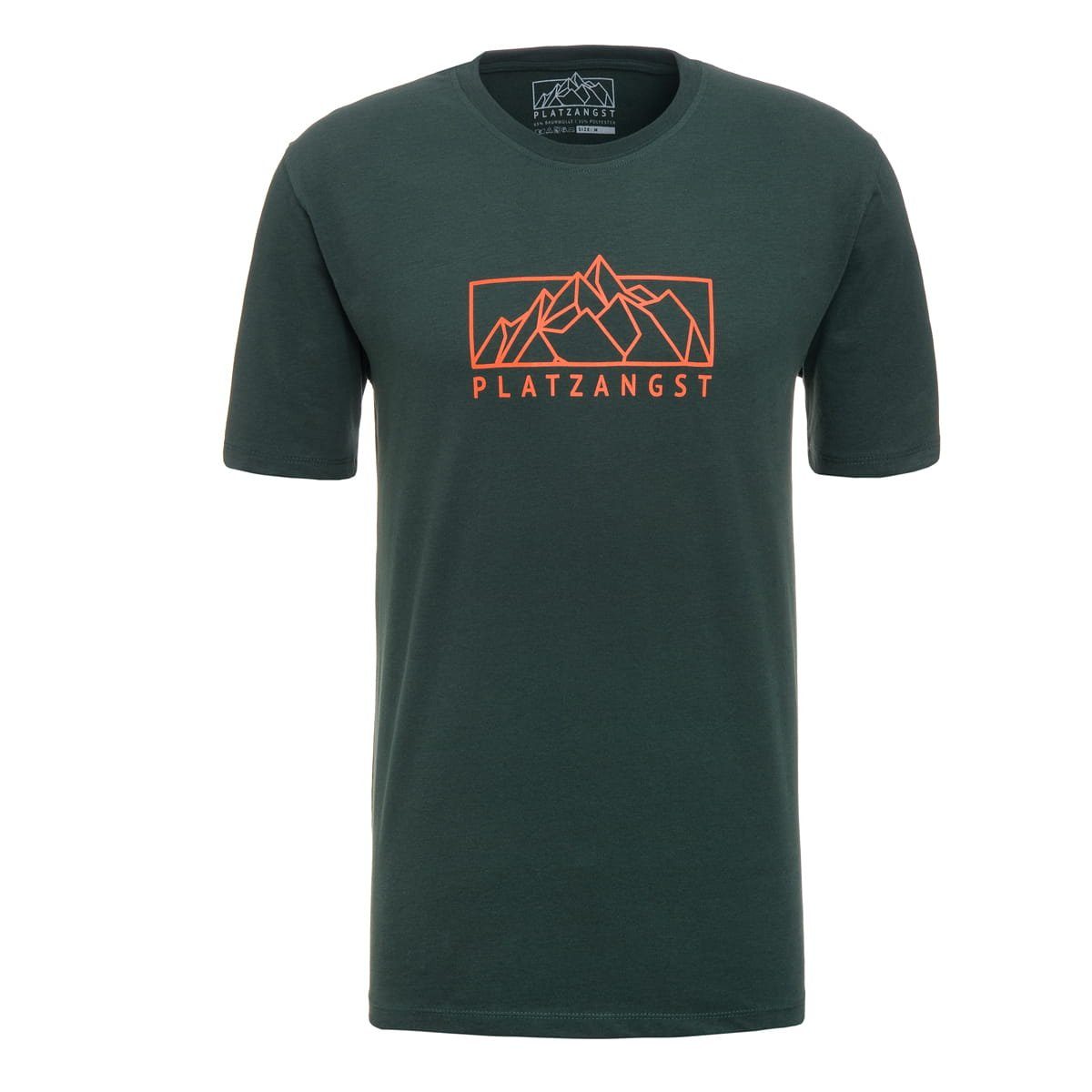 Platzangst T-Shirt T-Shirts Platzangst Mountain Logo T-Shirt - Grün XS- (1-tlg)