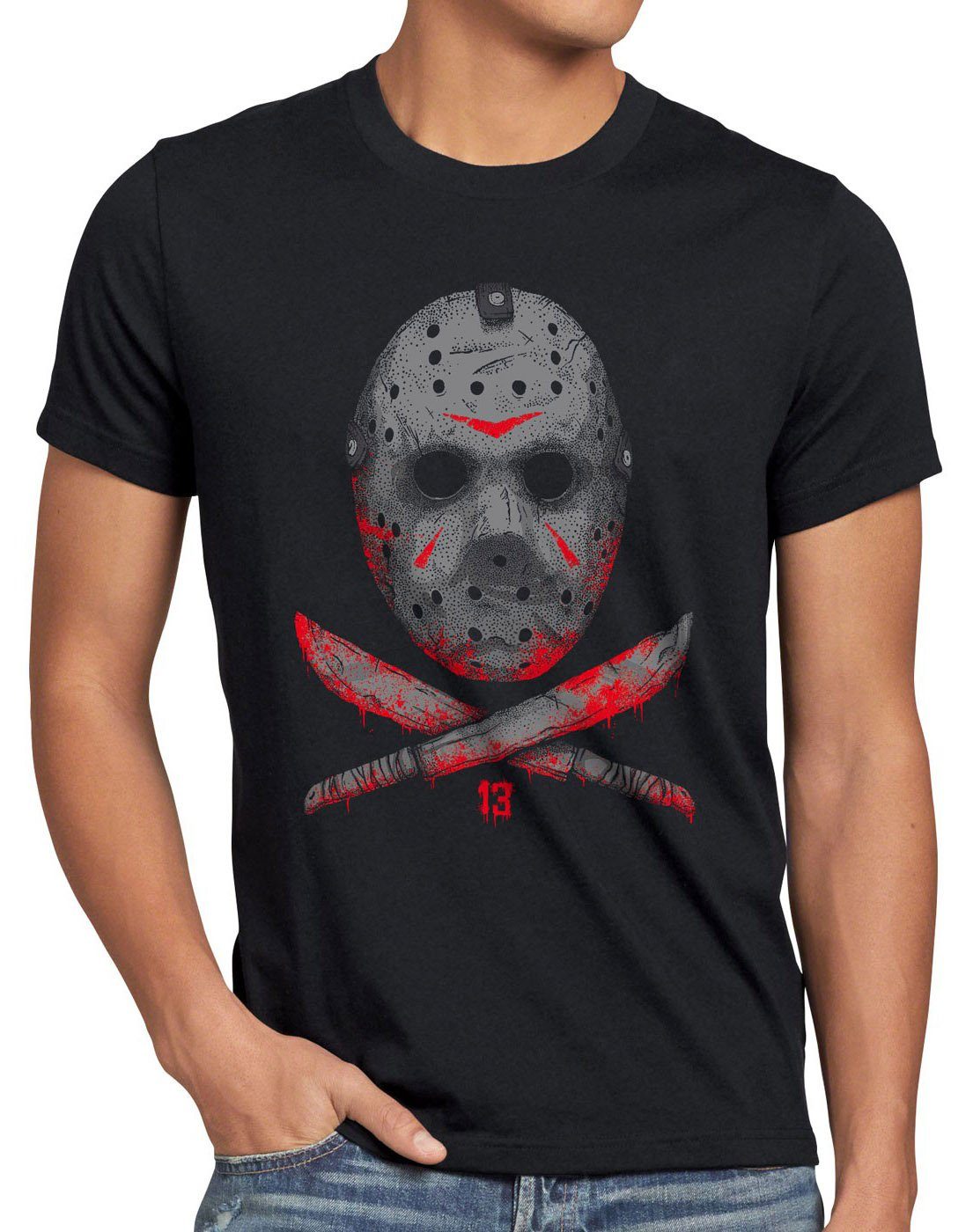 jason Herren halloween style3 Print-Shirt voorhees T-Shirt horror Freitag 13
