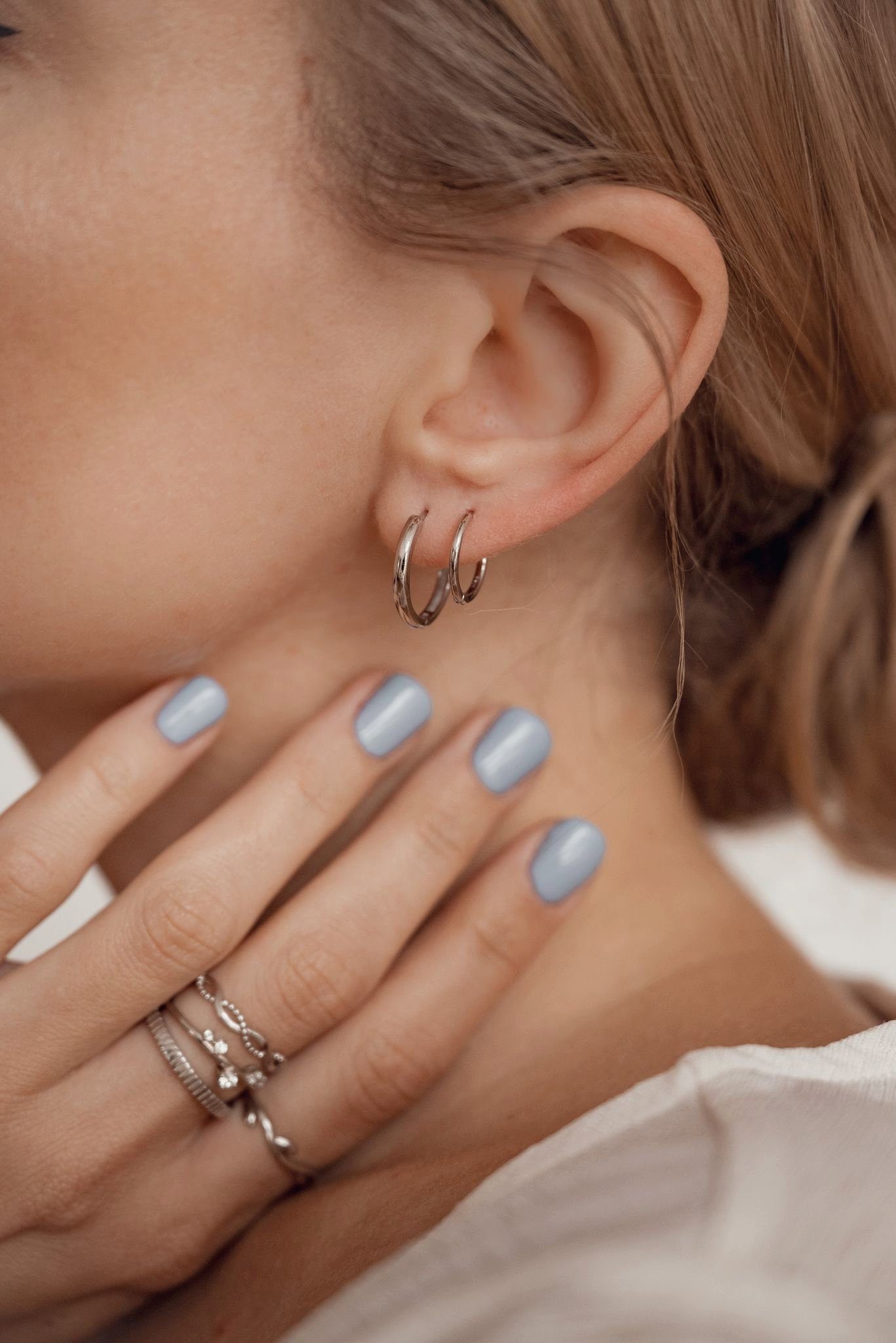 Hey Happiness Creolen-Set Layer Klassisch & Schlicht, Basic Silber Ohrringe günstig online kaufen