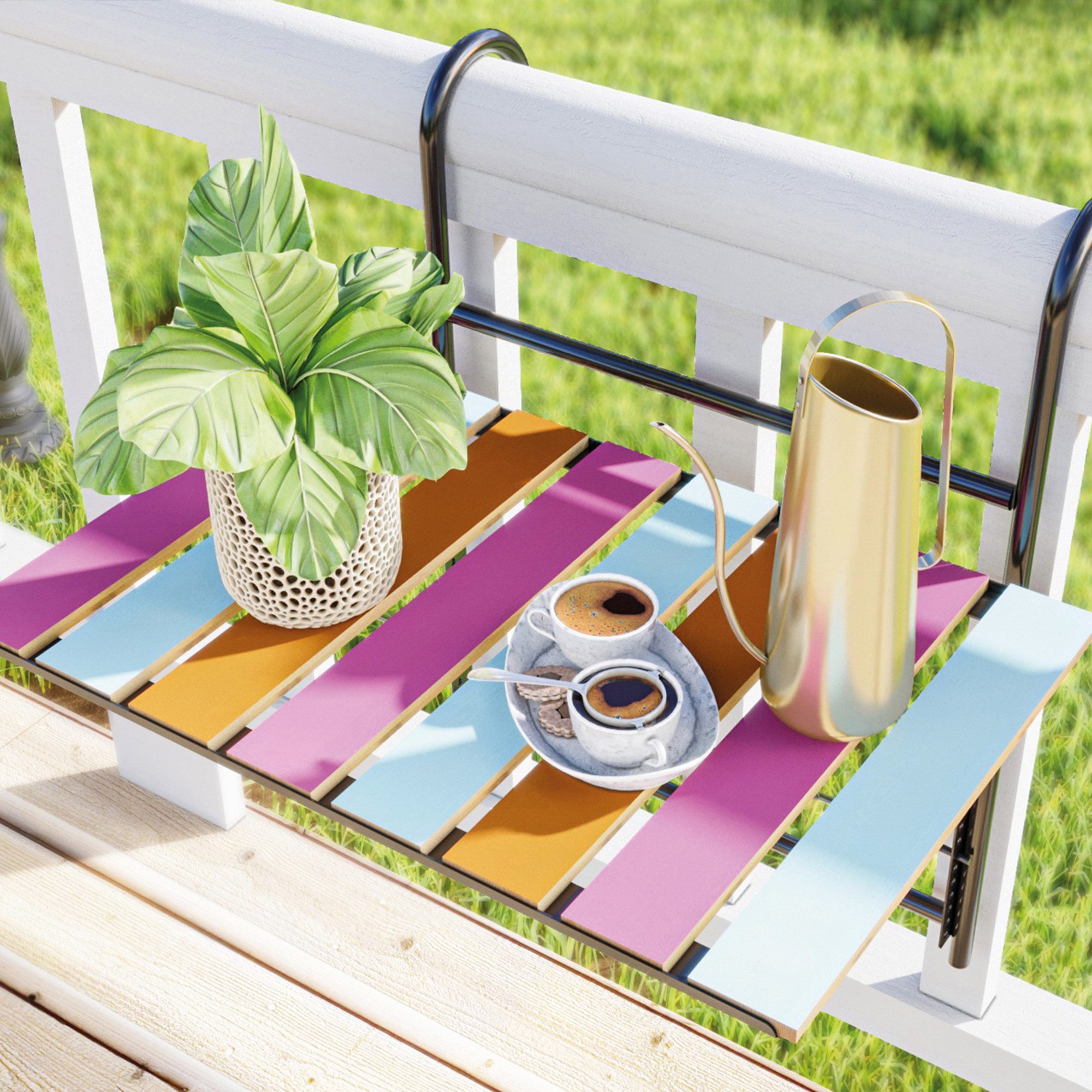 en.casa Balkonhängetisch, »Petäjävesi« klappbar Holz 60 x 40 x 58 cm Mehrfa günstig online kaufen