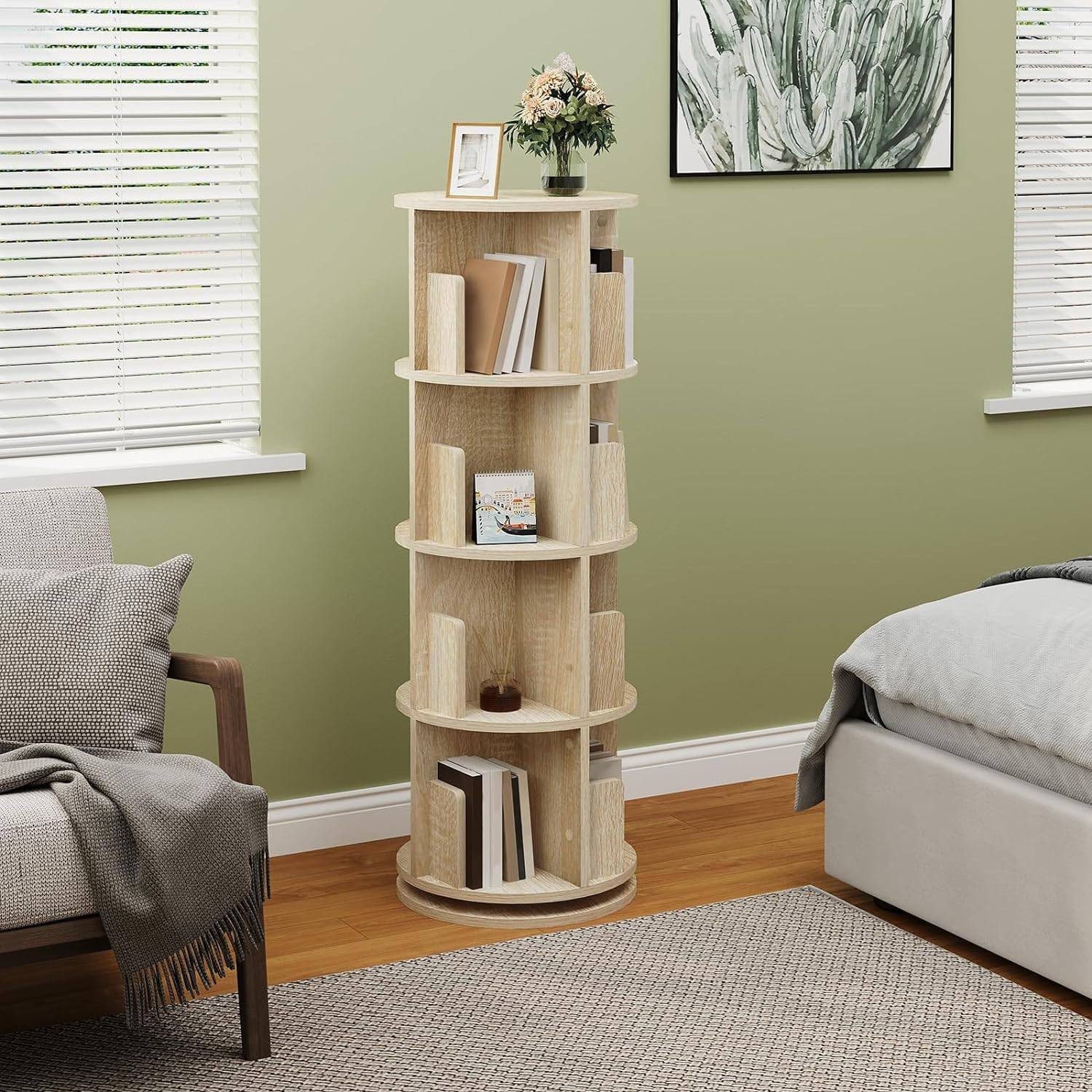 EUGAD Bücherregal, 1-tlg., drehbar, 4 Ebenen 16 Fächer, Standregal günstig online kaufen