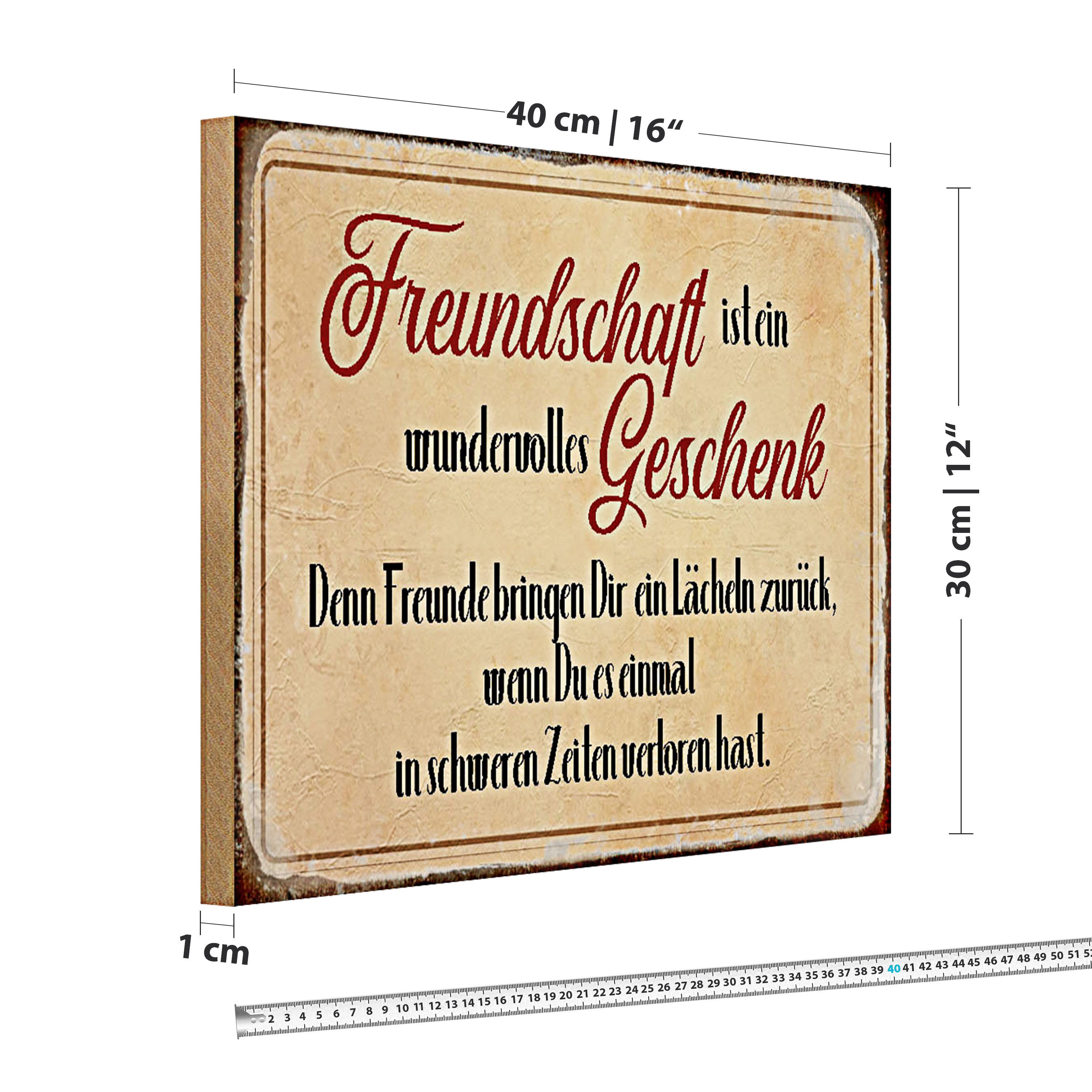 Roomando Holzbild Spruch 40x30cm Freundschaft ist günstig online kaufen