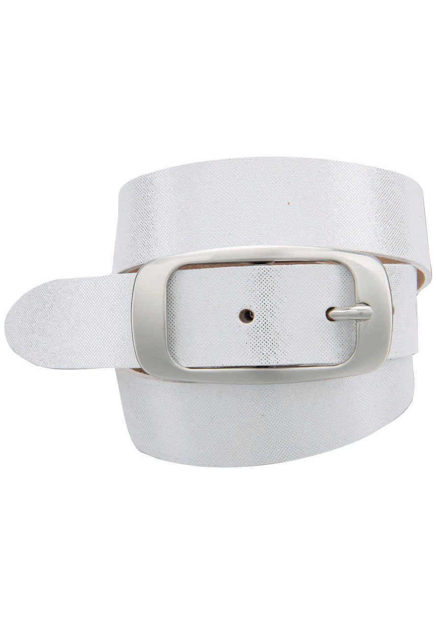 BERND GÖTZ Ledergürtel mit metallisch gepixelter Oberfläche