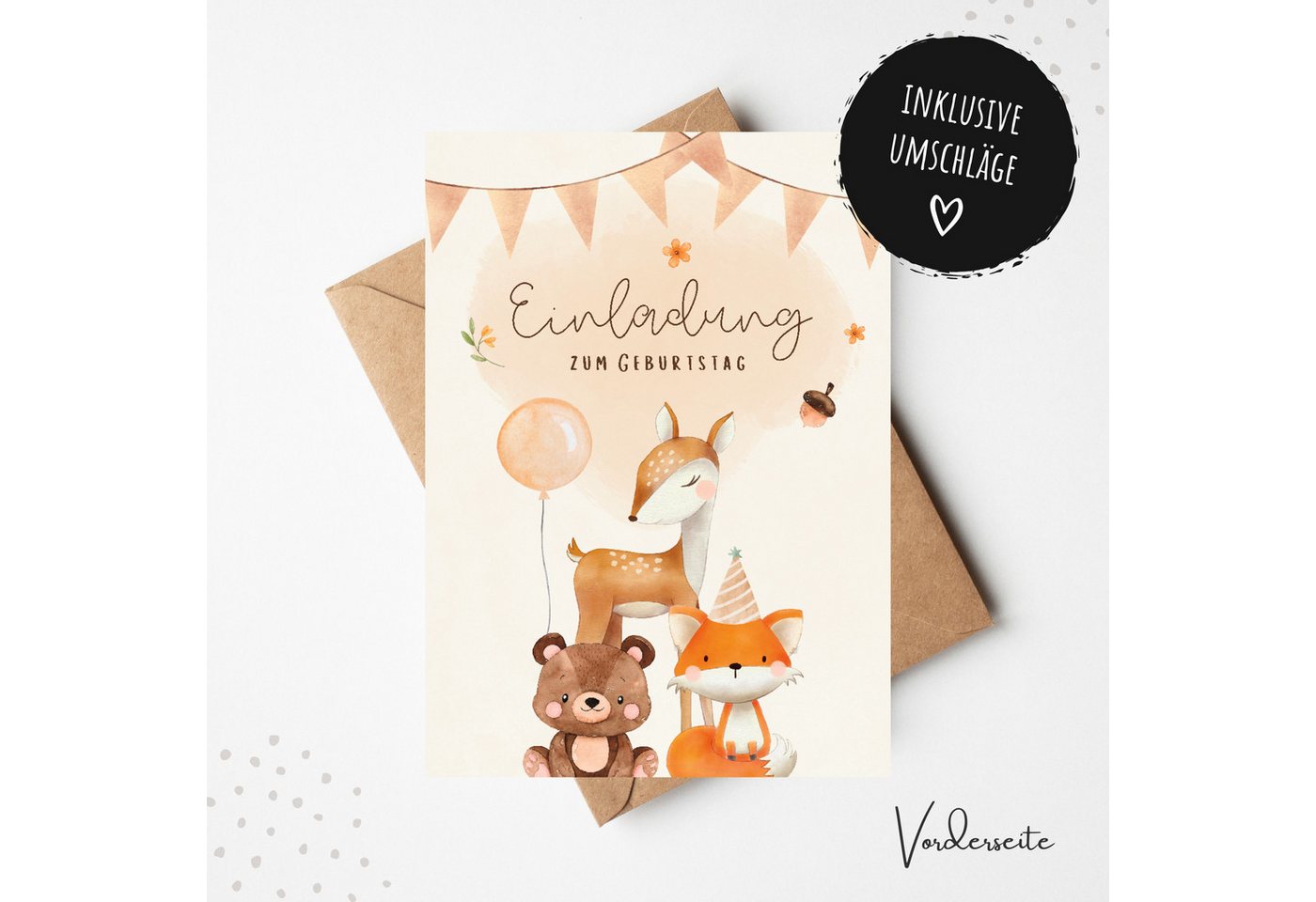 Thumbnail - MeinBaby123® Einladungskarten Kindergeburtstag inkl. 10 Umschläge, Kindergeburtstag Jungs und Mädchen, Geburtstagseinlad...