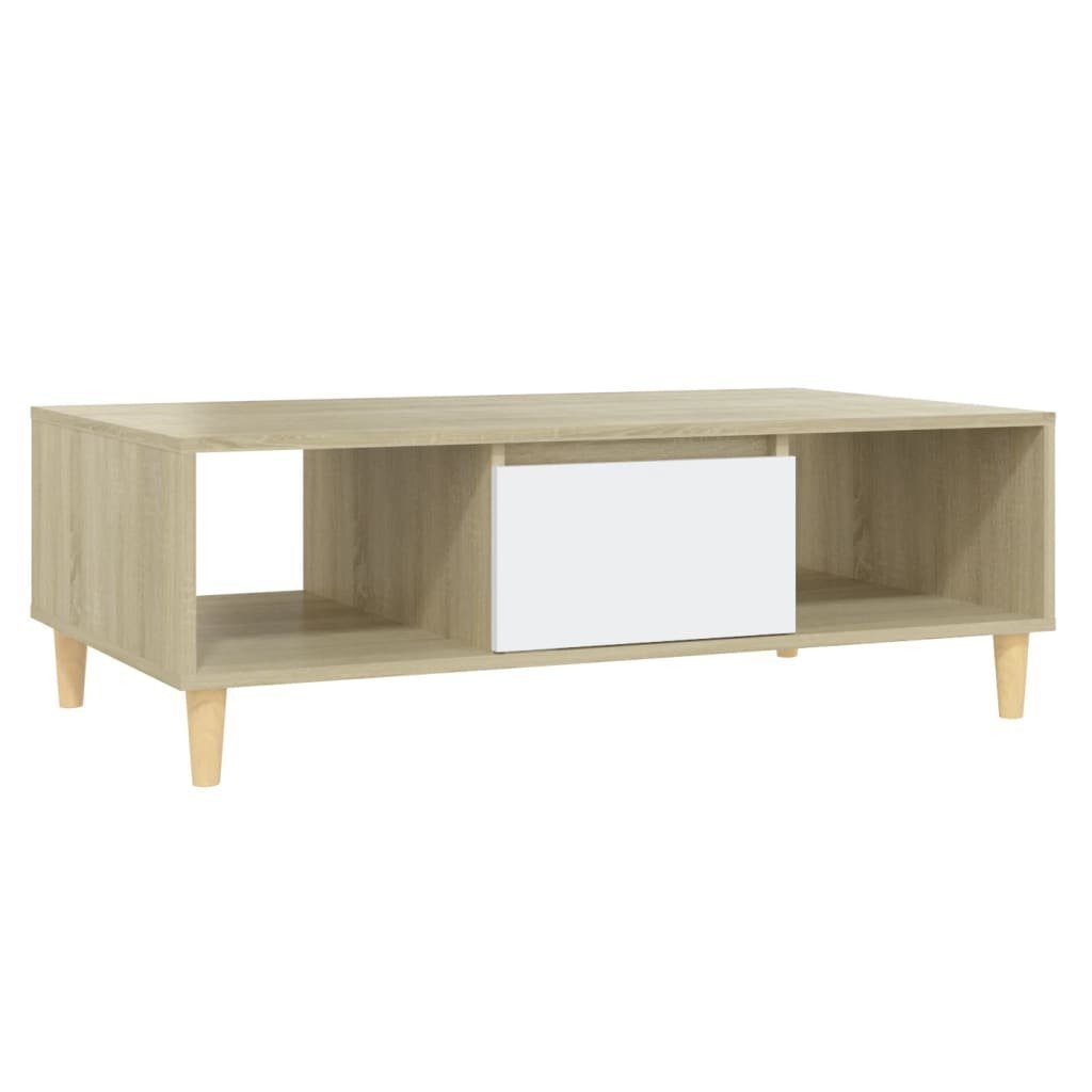 | Weiß 103,5x60x35 Couchtisch und cm Sonoma-Eiche Sonoma-Eiche und Weiß Weiß und Couchtisch vidaXL (1-St) Holzwerkstoff Sonoma-Eiche