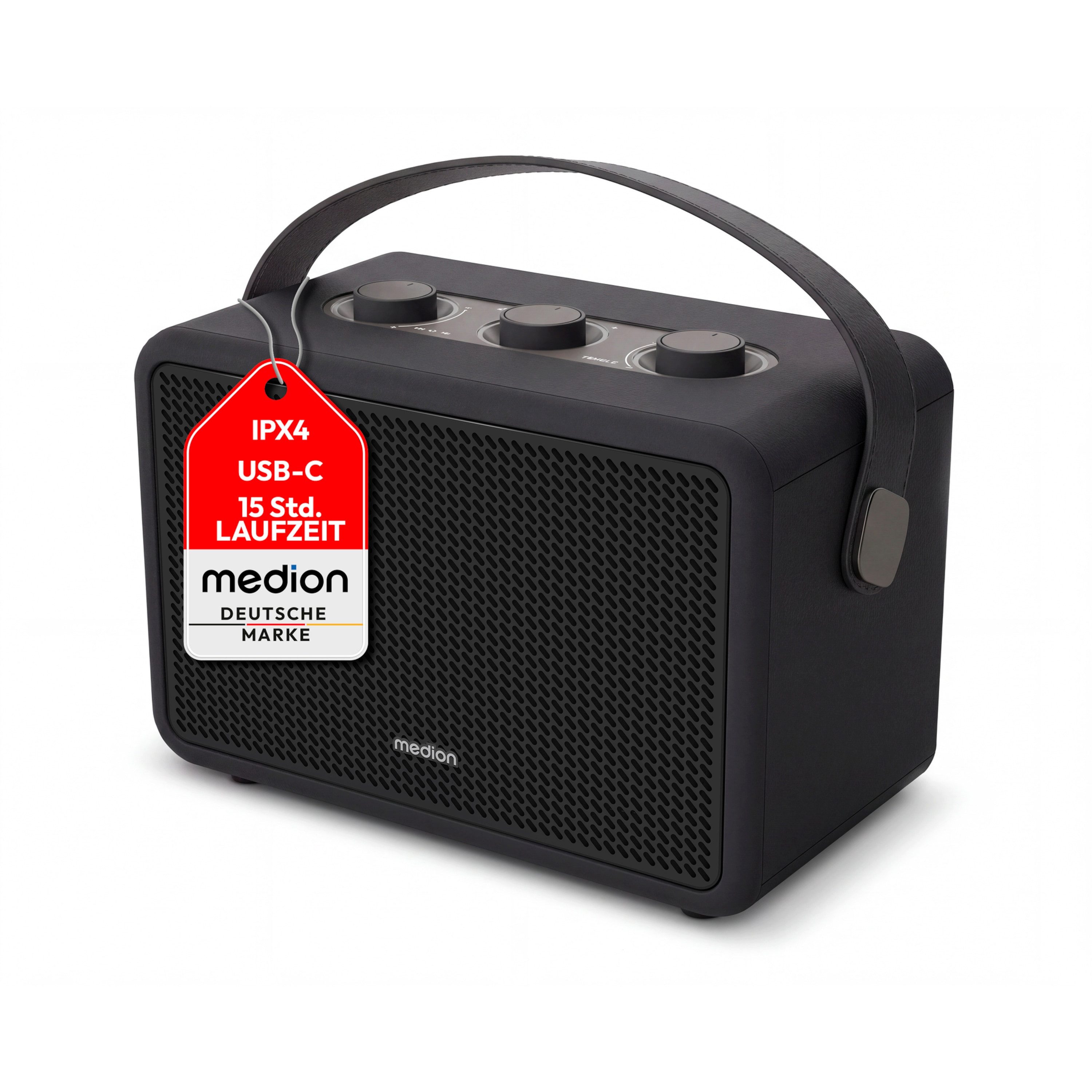 Medion® Medion Retro Bluetooth® Speaker LIFE BXO-1 (MD400008) Bluetooth-Lautsprecher (Bluetooth 5.3, 30 W)