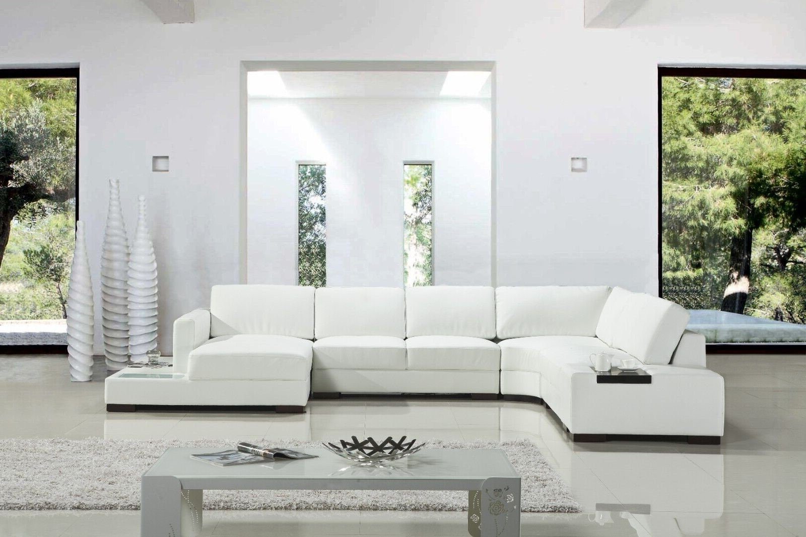 JVmoebel Ecksofa Wohnzimmer Made Teile, in Modern 1 Weiß SOFORT, Ecksofa Luxus Europa U-Form Stil Sofa