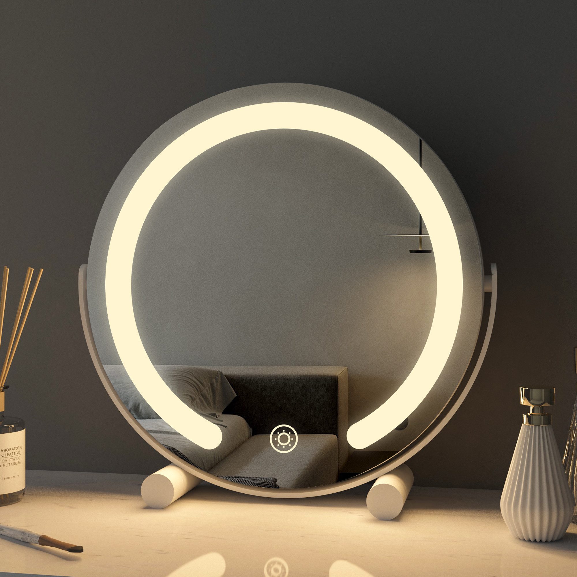 WDWRITTI Kosmetikspiegel LED Schminkspiegel 3Lichtfarben Helligkeit dimmbar günstig online kaufen