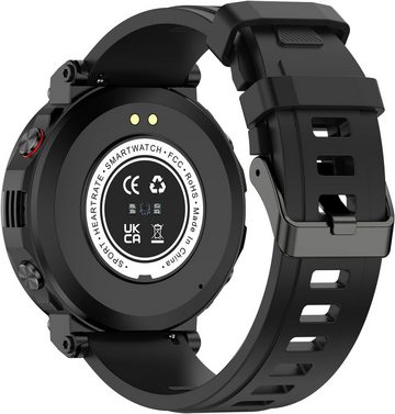 AVUMDA Fur Herren mit Bluetooth-Anrufen, Wasserdichtes IP68 Aktivitätstracker Smartwatch (1.52 Zoll, Android / iOS), mit Herzfrequenz Herzfrequenzmesser, Schrittzähler 110+ Sportmodi