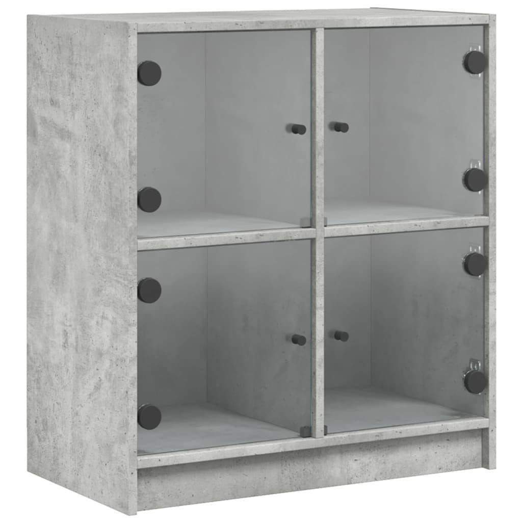 vidaXL Beistellschrank Beistellschrank mit Glastüren Betongrau günstig online kaufen