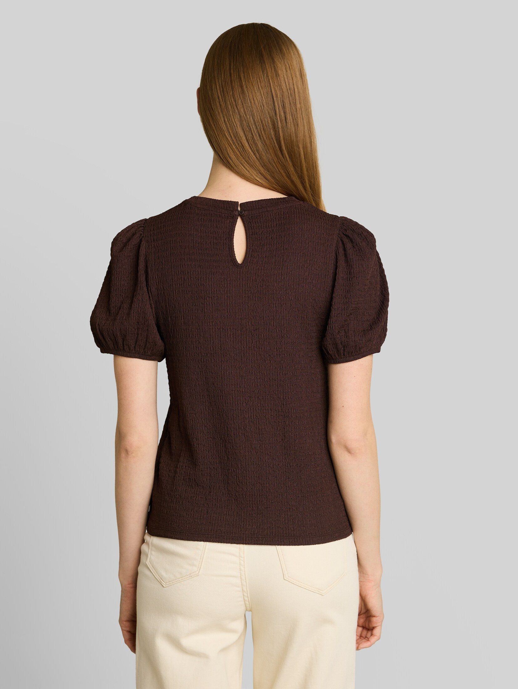 TOM TAILOR Denim T-Shirt T-Shirt Crinkle T-Shirt mit Ballonärmeln