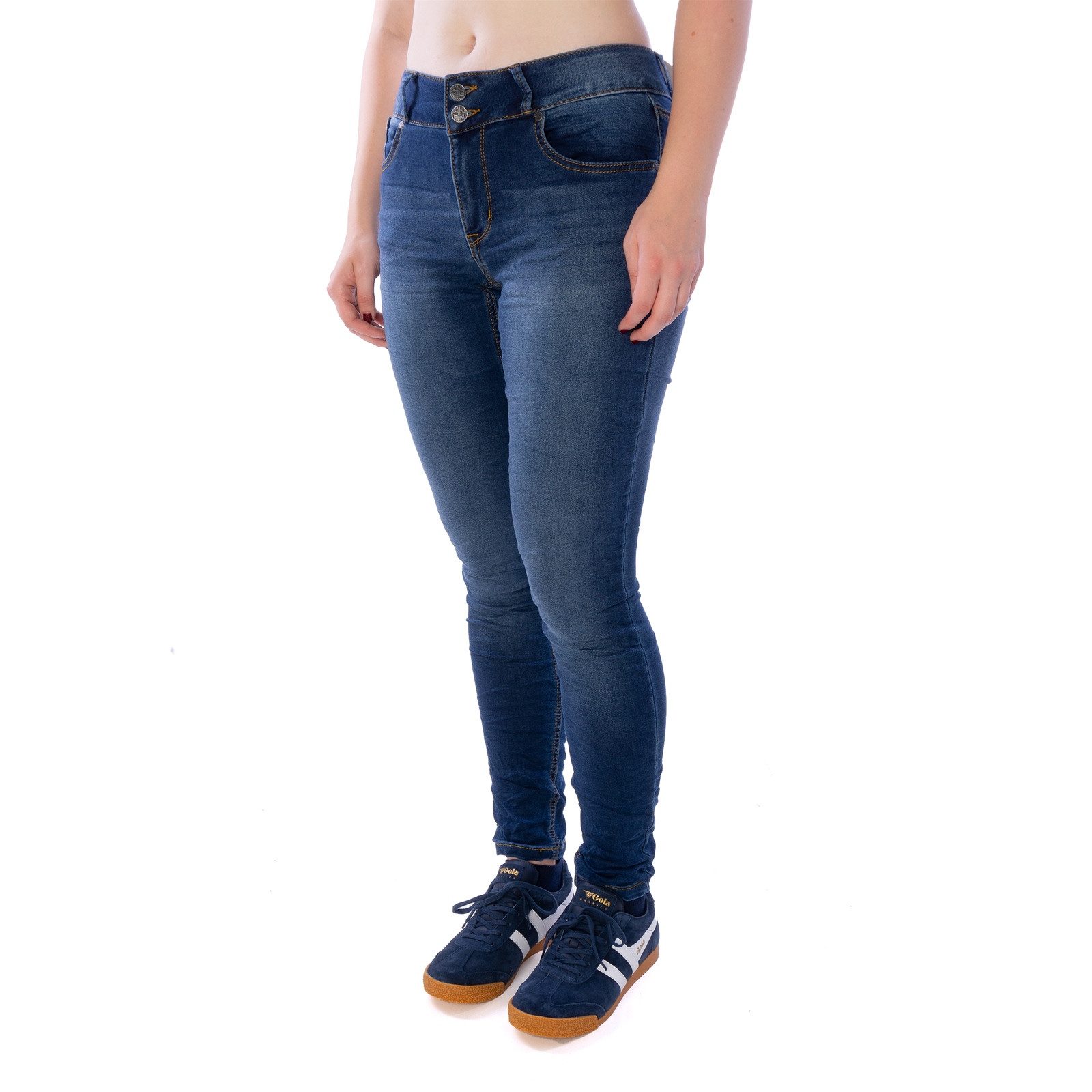 Slim-fit-Jeans Jeans Buena Vista Tummyless sweat denim