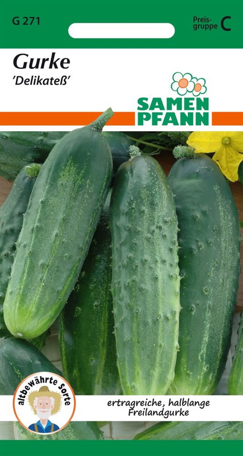 SAMEN PFANN Gemüsesamen Einlegegurke, Delikateß - Gurken-Samen Saatgut Samen, Cucumis sativus