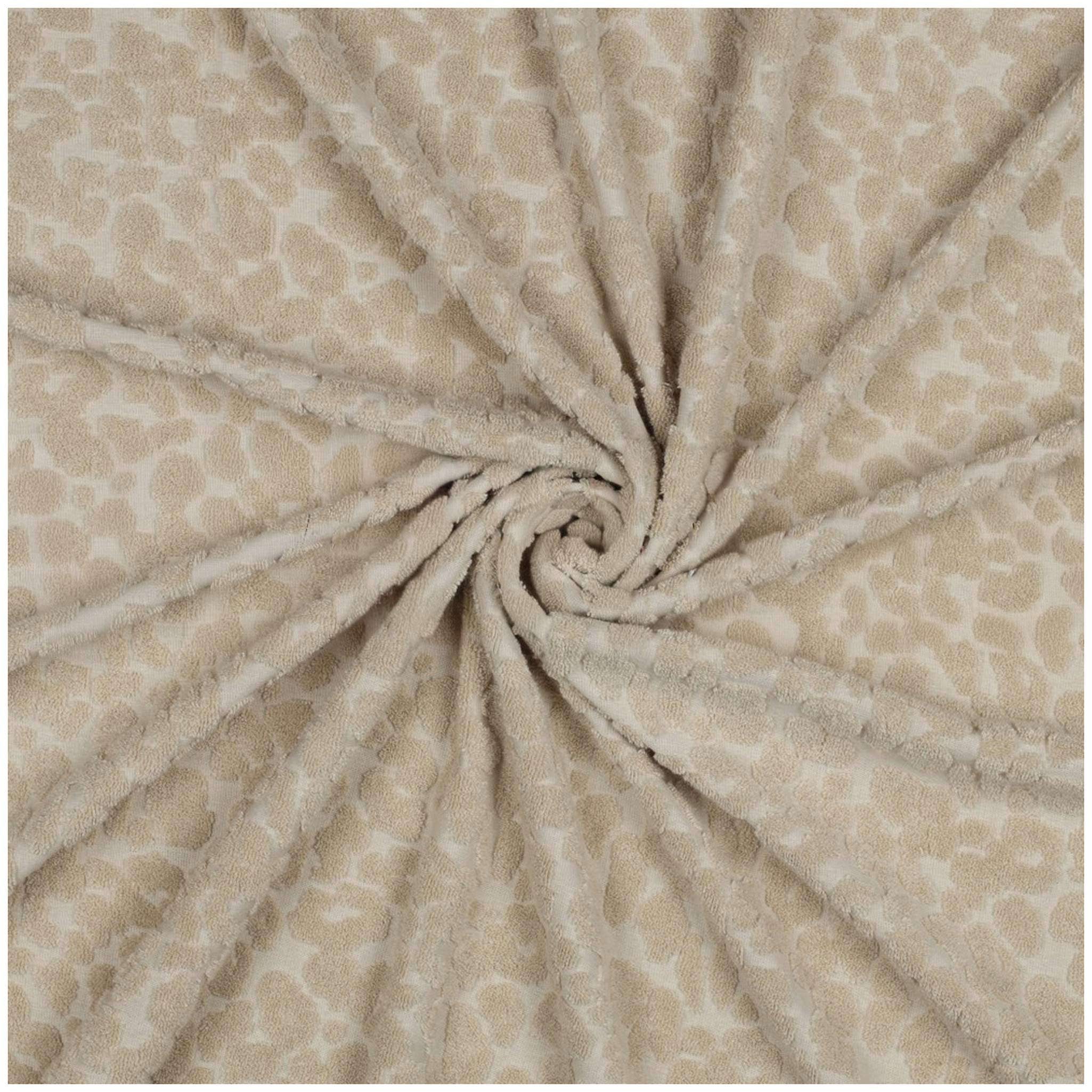 maDDma Stoff Jacquard-Frottee Leopard ab 0,5m x 155cm unifarben Baumwolle Frottee, beige