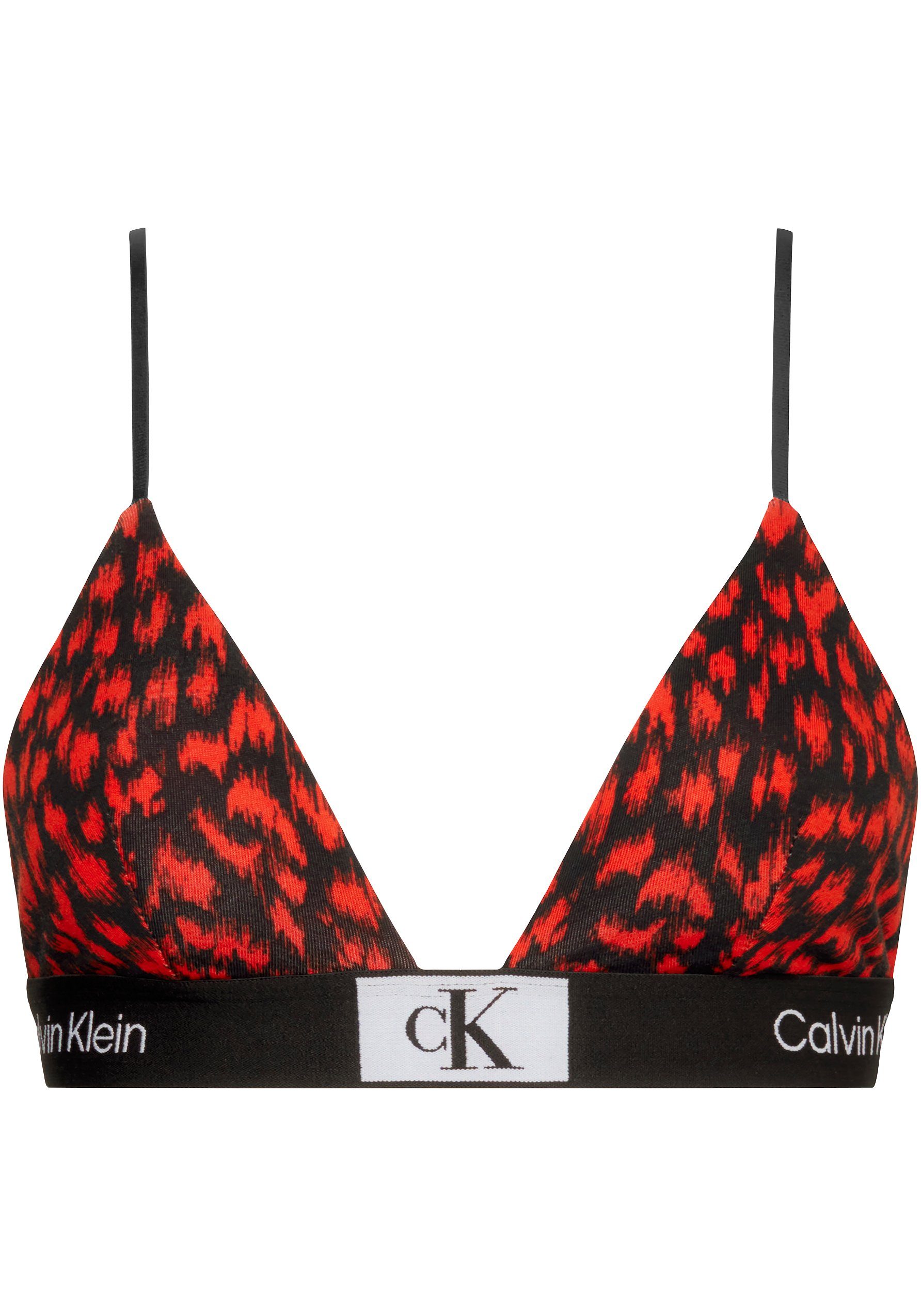 Calvin Klein Underwear Triangel-BH UNLINED TRIANGLE mit Logoschriftzügen auf dem Unterband BLUR-LEOPARD/HAZARD