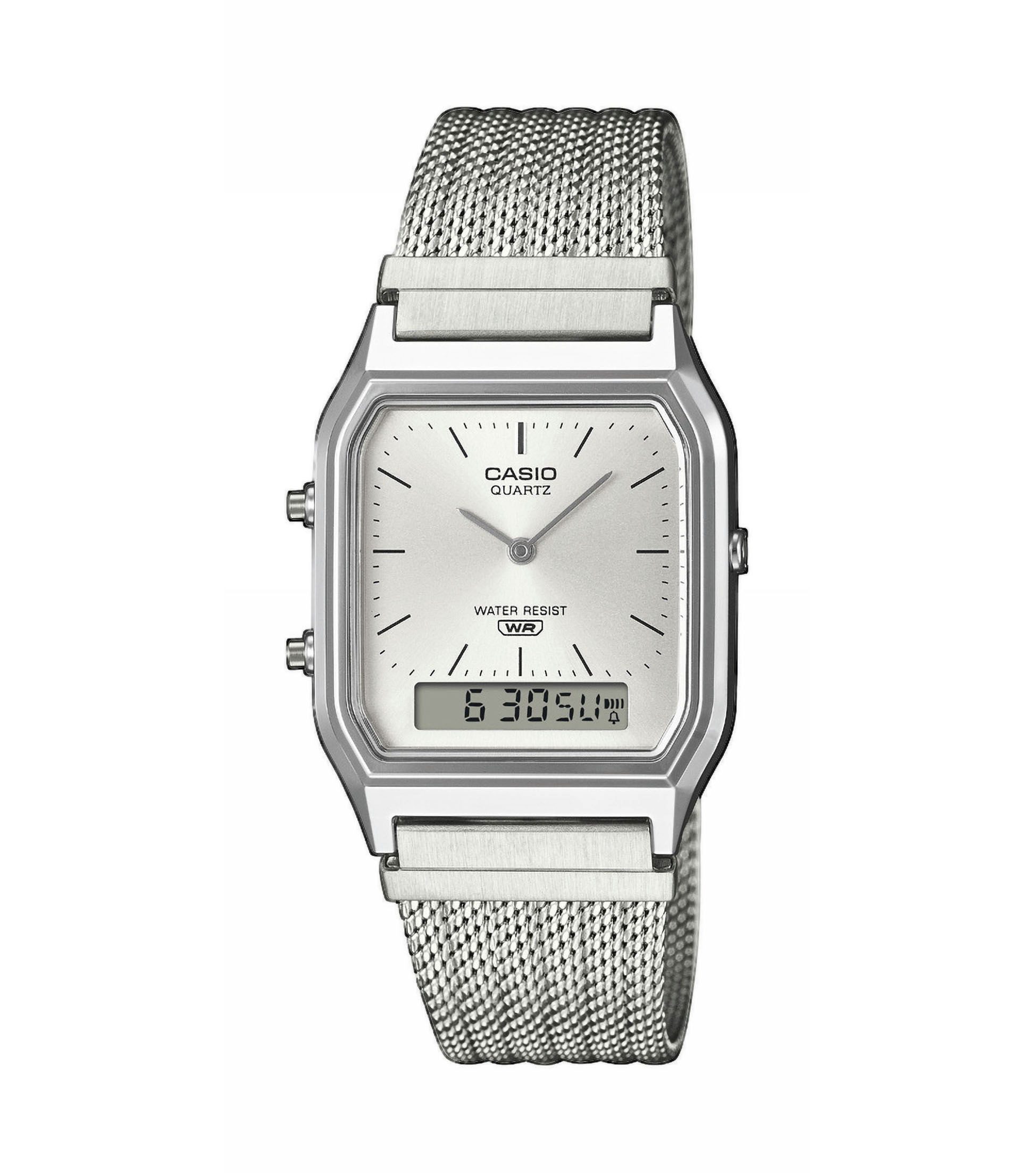 CASIO VINTAGE Chronograph AQ-230EM-7AEF, Quarzuhr, Armbanduhr, Damenuhr, Herrenuhr, Edelstahlarmband, analog