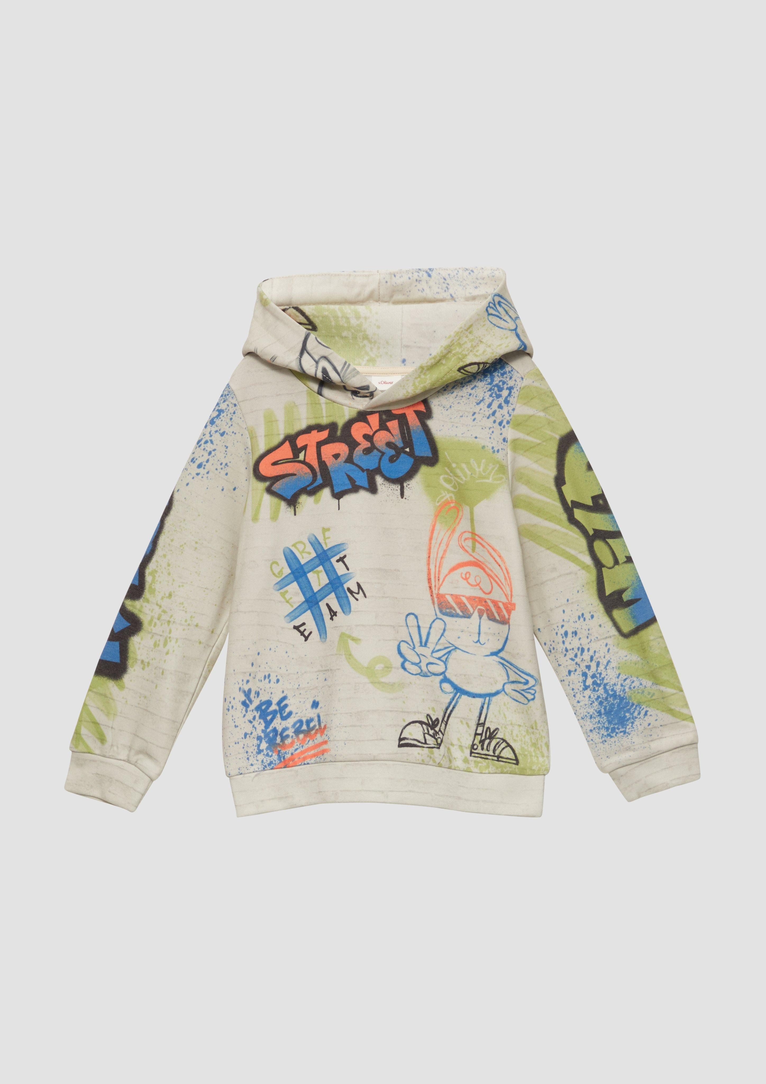 Sweatshirt Gemustertes Sweatshirt mit Kapuze
