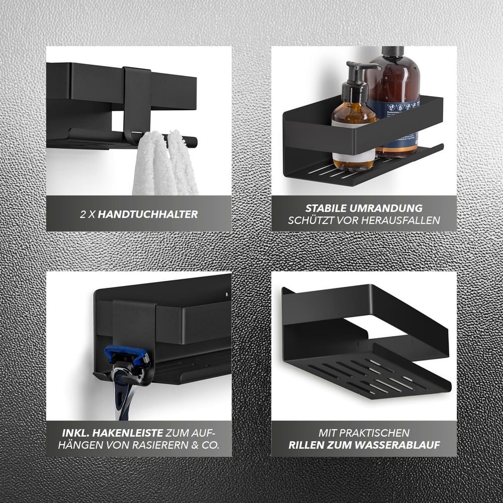 Benkstein Duschablage Dusch-Organizer zum Kleben oder Bohren, 1-tlg., für S günstig online kaufen