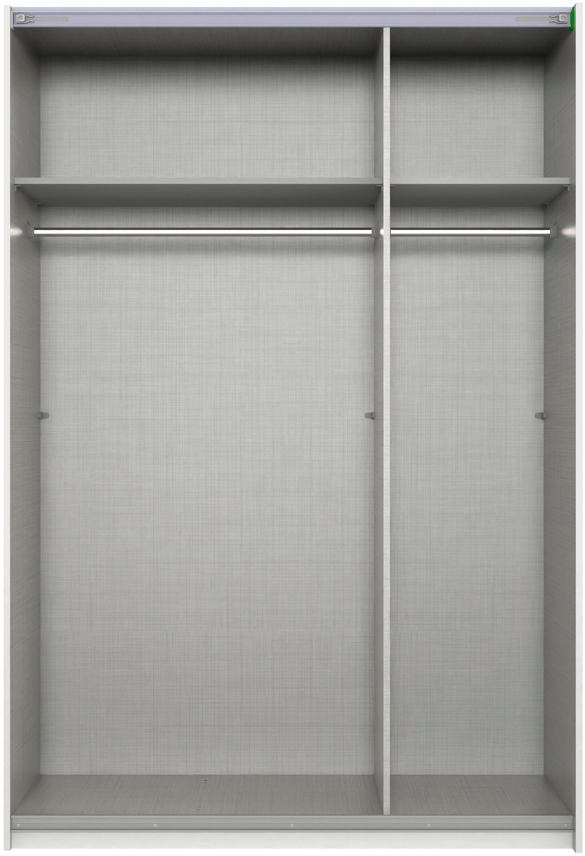 Wimex Kleiderschrank Mugano, B/T/H 135 oder 180/65/198cm, Made in Germany (wähle Deine Ausstattung: Basic oder Premium) 2 Schwebetüren mit oder ohne Spiegel, Metallgriffe