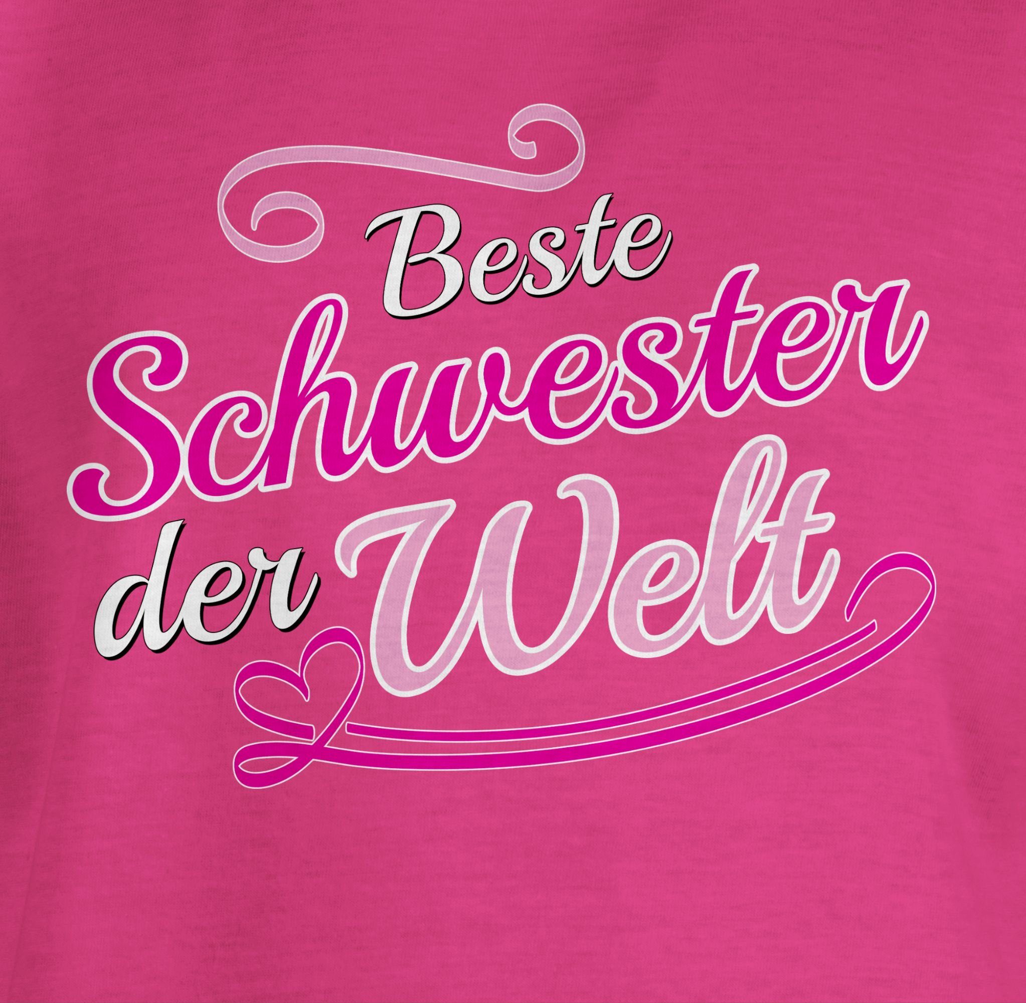 Motiv der - Beste Shirtracer Schwester Welt Fuchsia 2 T-Shirt Schwester Vintage