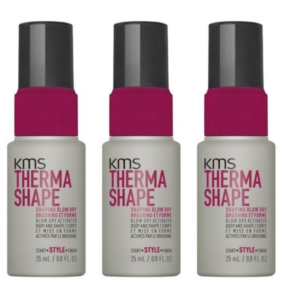 KMS Haarspray Thermashape Shaping Blow Dry, Reiseset, 3-tlg., 3x 25 ml, Fülle, leichte Textur