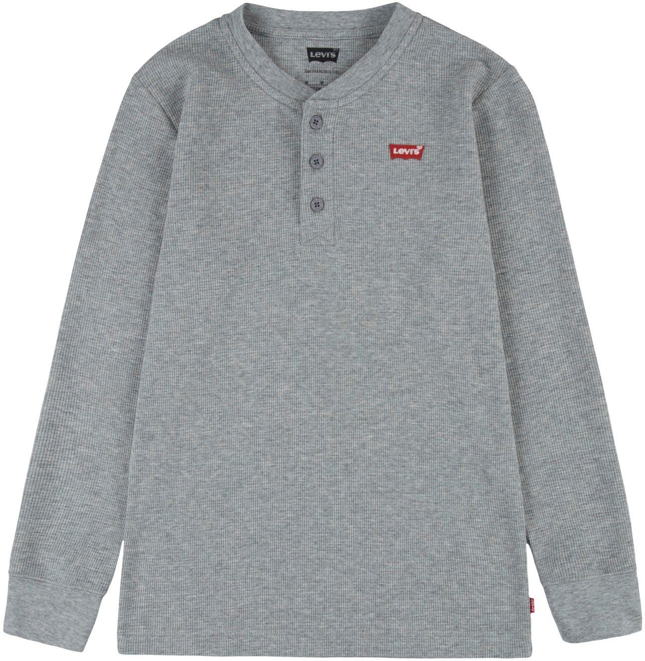 Levi's® Kids Langarmshirt LVB LS THERMAL HENLEY KNIT TOP for BOYS grey heather