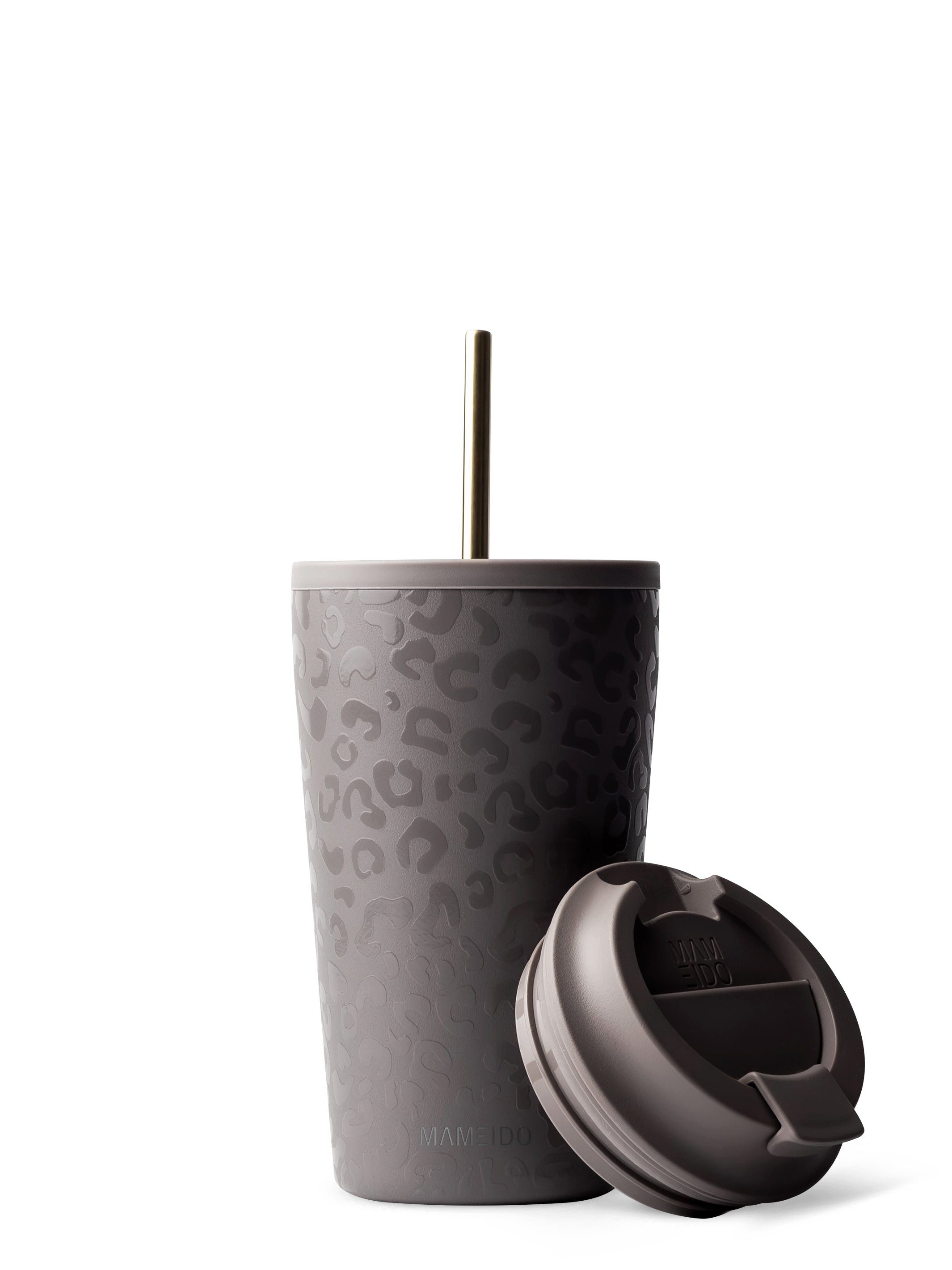 MAMEIDO Thermobecher, Edelstahl, Kunststoff, Silikon, doppelwandig isoliert, auslaufsicher in 350ml, 470ml, 700ml & 1200ml