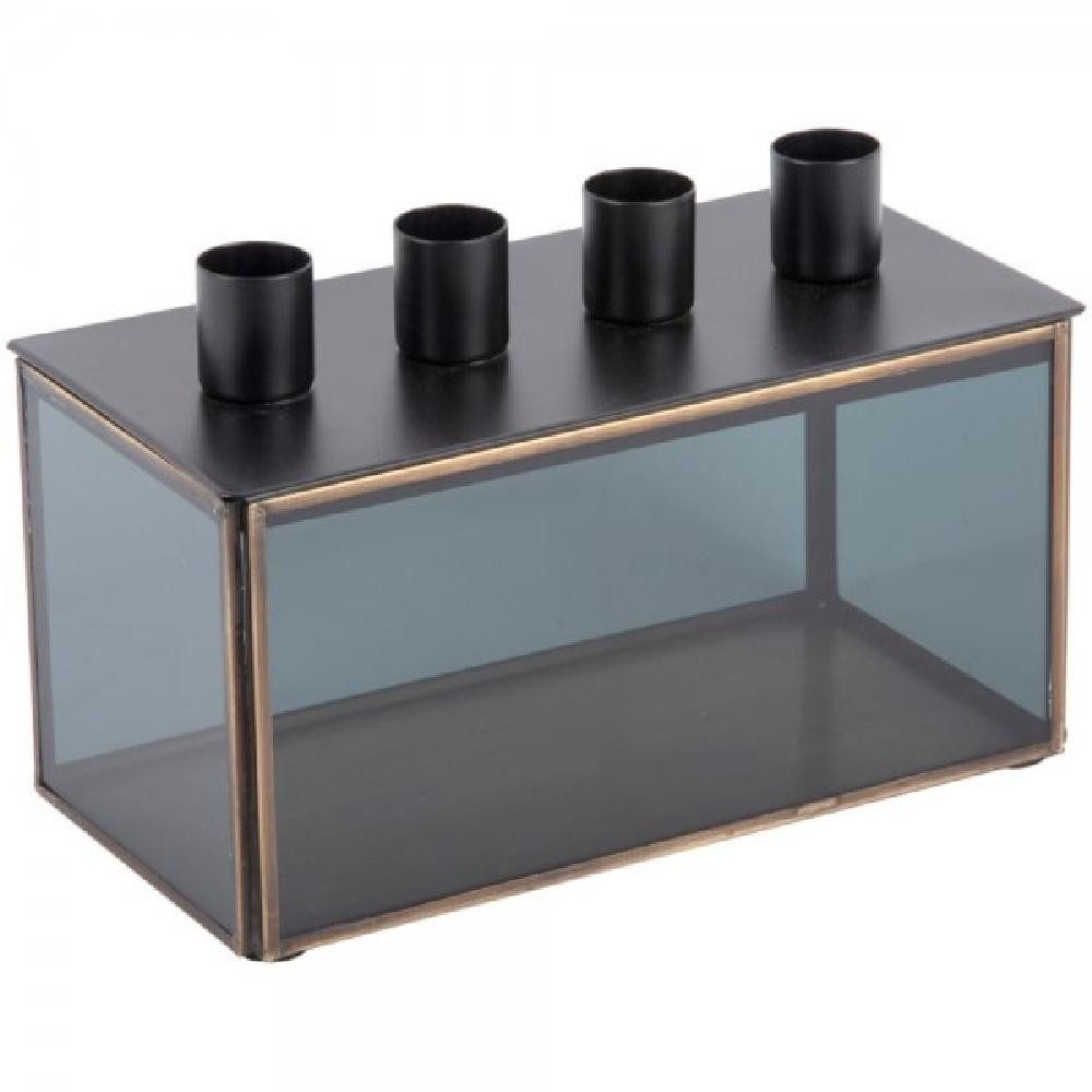 Present Time Adventskranz Kerzenhalter Boxed Rectangle Glass Black