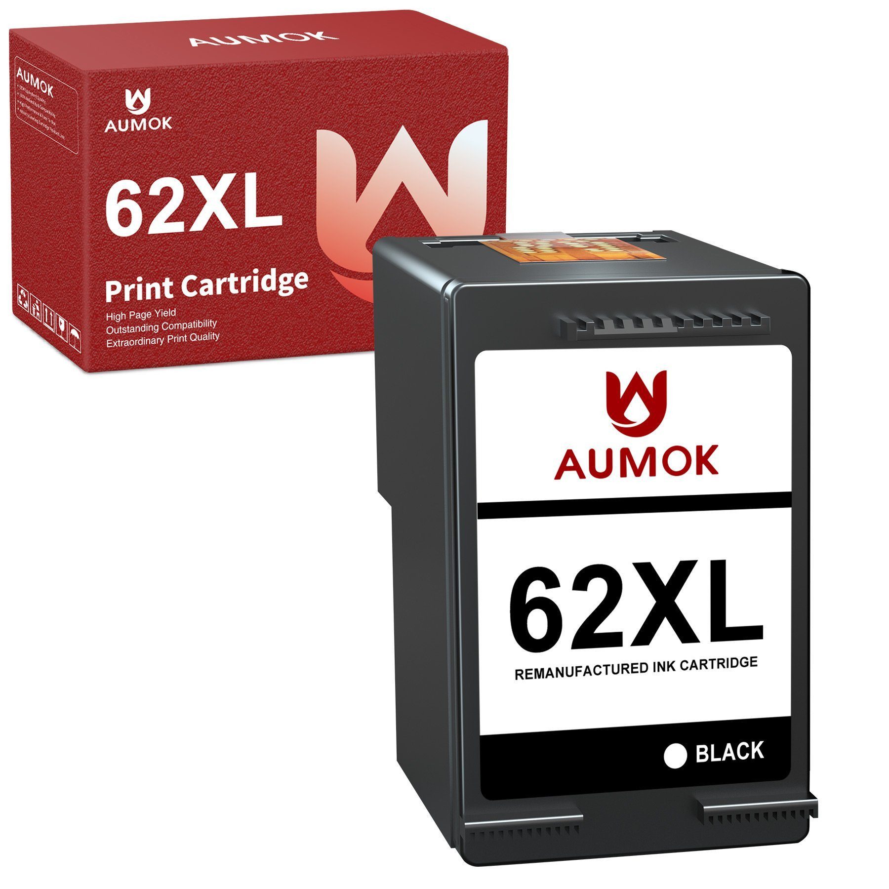 AUMOK 1er Kompatible für HP 62 xl 62xl Tintenpatrone