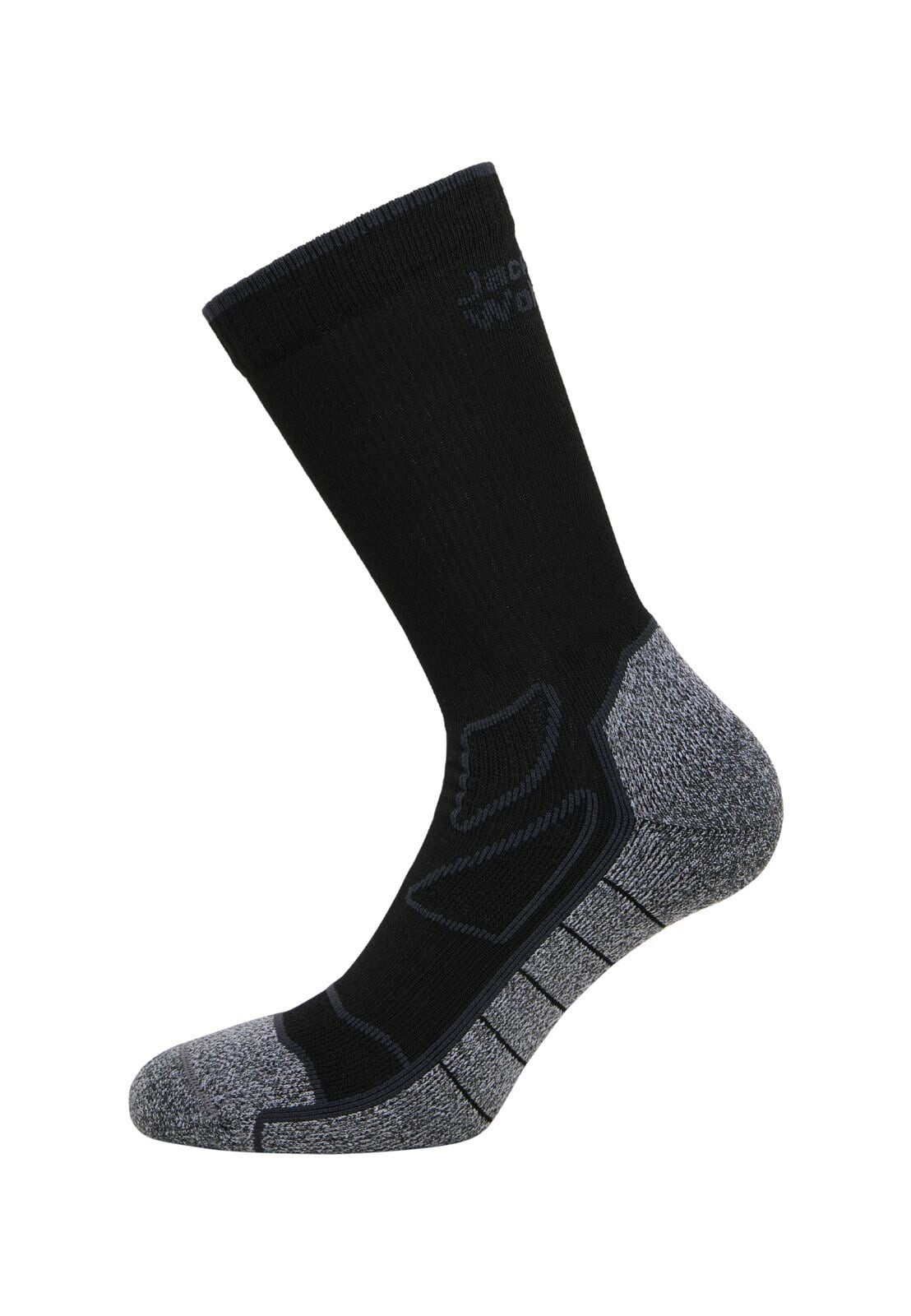Jack Wolfskin Wandersocken Crew Vojo CL (geruchshemmend, schnelltrocknend) schwarz - 1 Paar